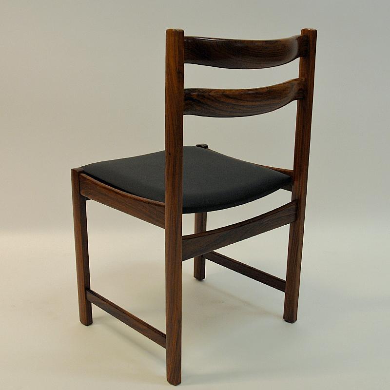 Midcentury Rosewood Diningchairs with Leatherette seats `Bruksbo`, Norway 1960s 2