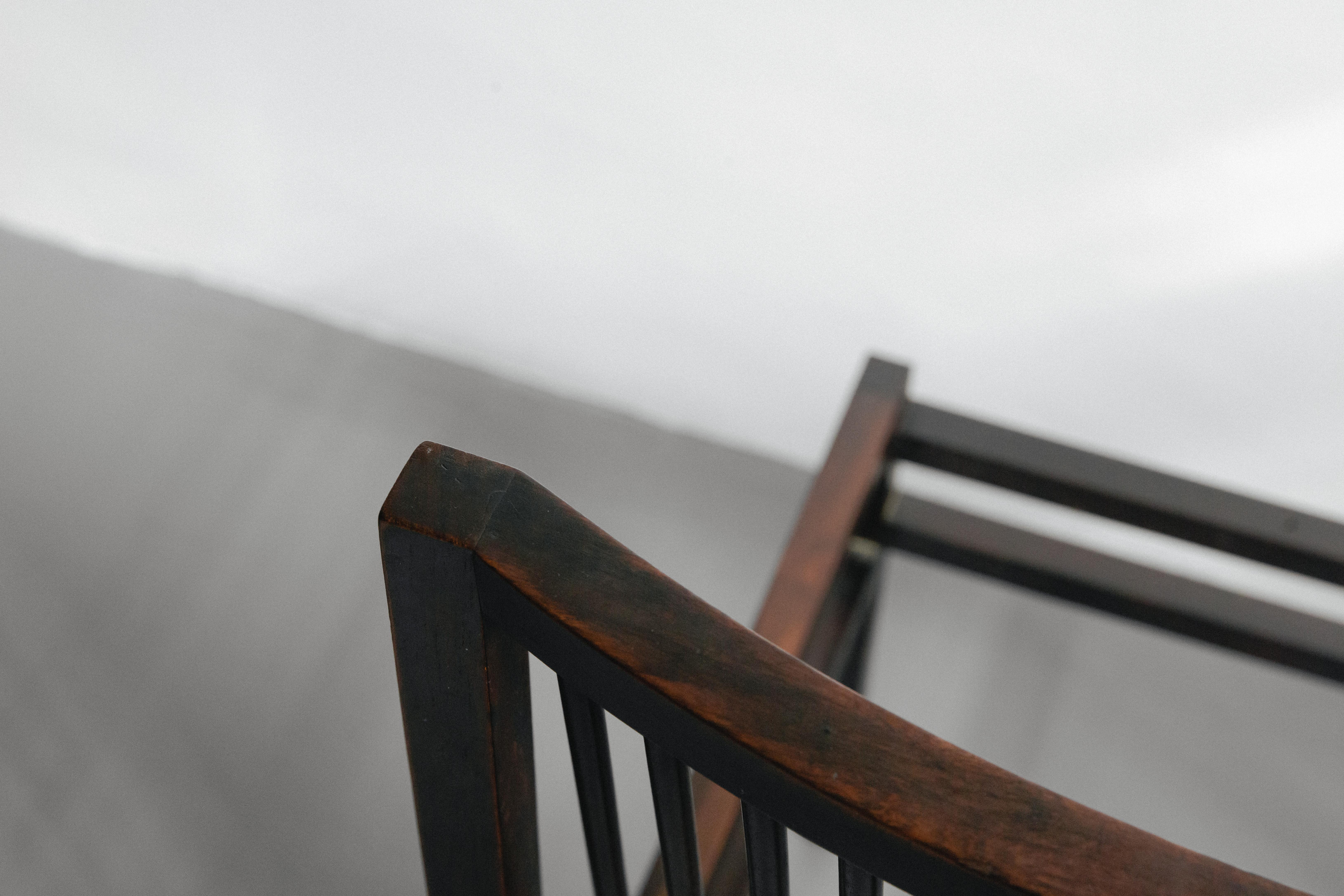 Brazilian Set of Six Rosewood Estrutural Chairs by Joaquim Tenreiro. Mid Century, Brazil For Sale