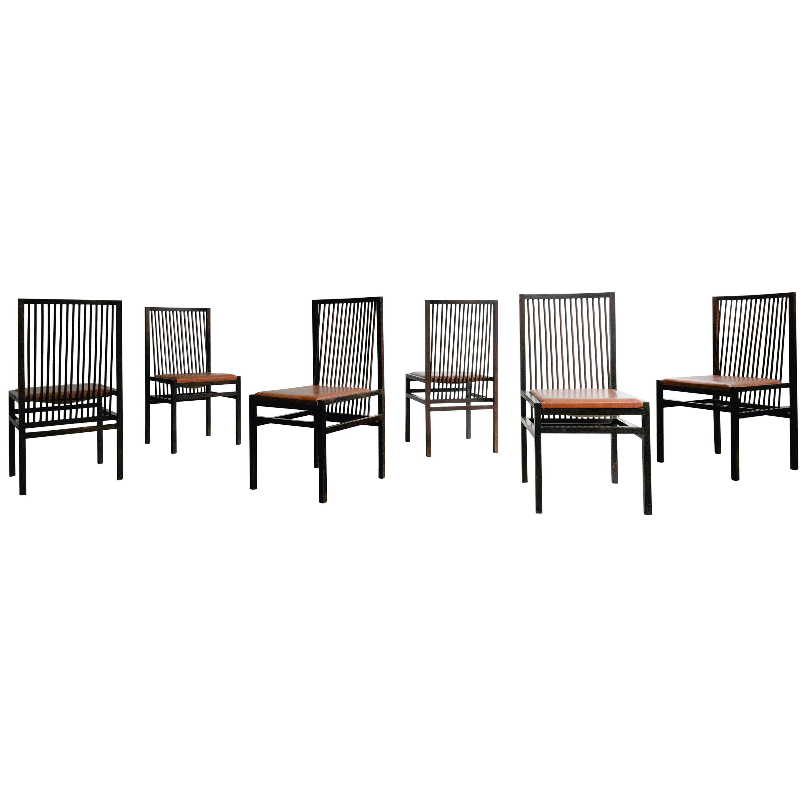 Set of Six Rosewood Estrutural Chairs by Joaquim Tenreiro. Mid Century, Brazil For Sale