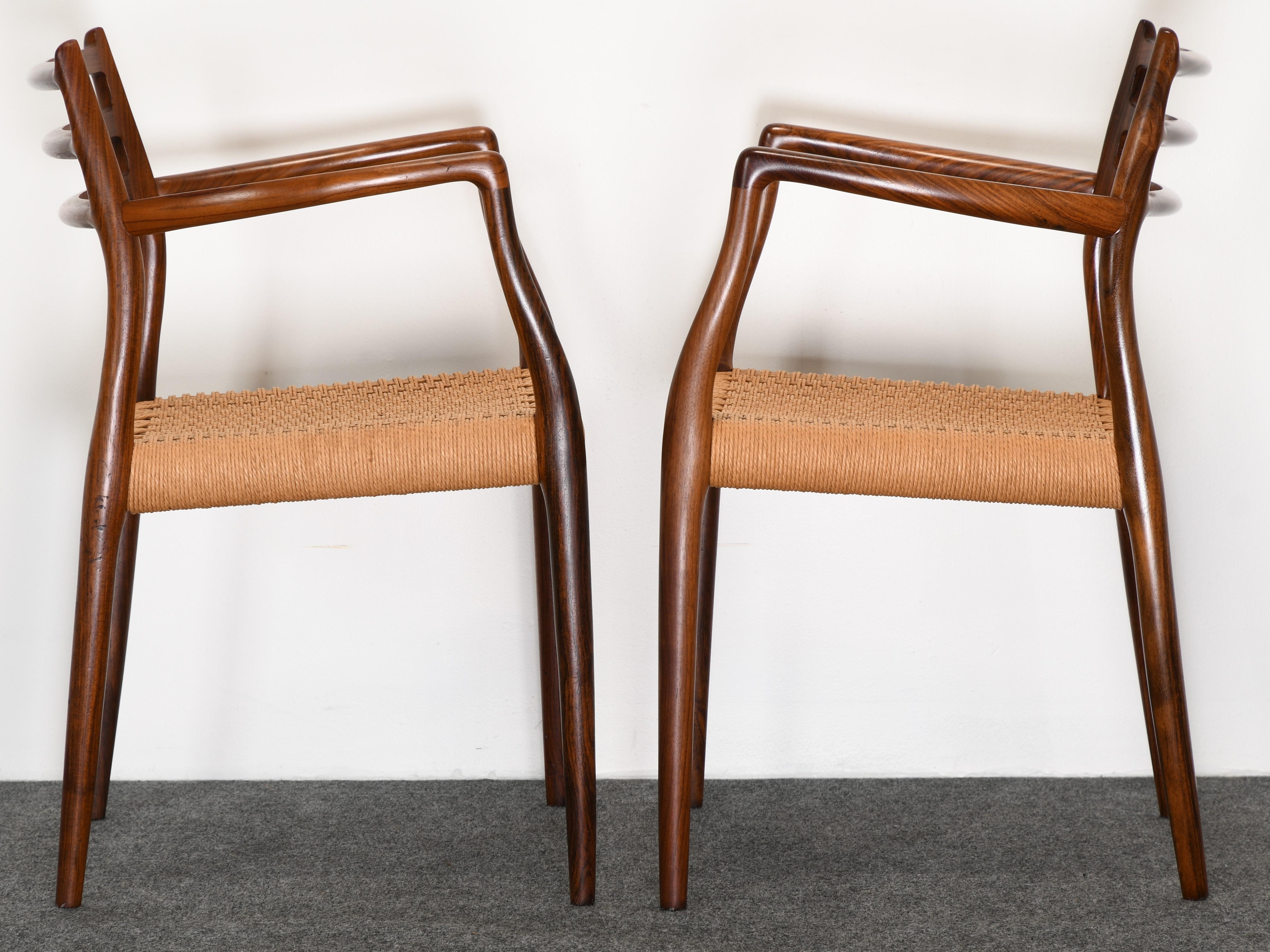 Set of Six Rosewood Dining Chairs Model 78  by Niels O. Moller for J. L. Mollers In Good Condition In Hamburg, PA