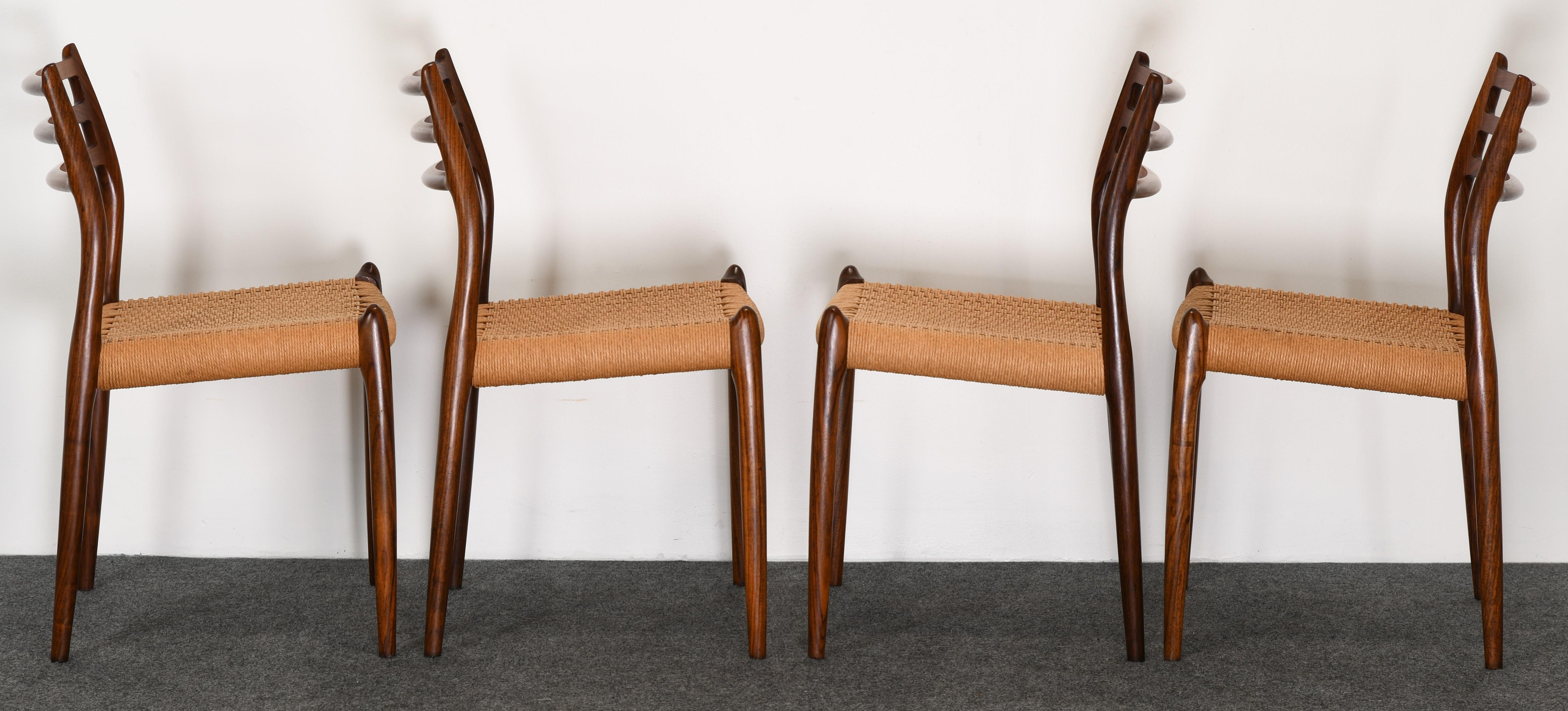 Set of Six Rosewood Dining Chairs Model 78  by Niels O. Moller for J. L. Mollers 2