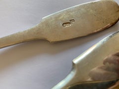 Set of Six Russian Silver Table Spoons