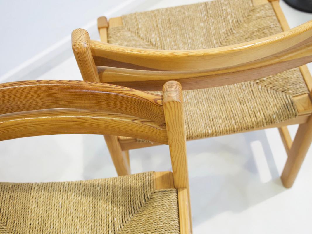 Scandinavian Modern Set of Six Rustic Chairs, Model Asserbo, by Børge Mogensen
