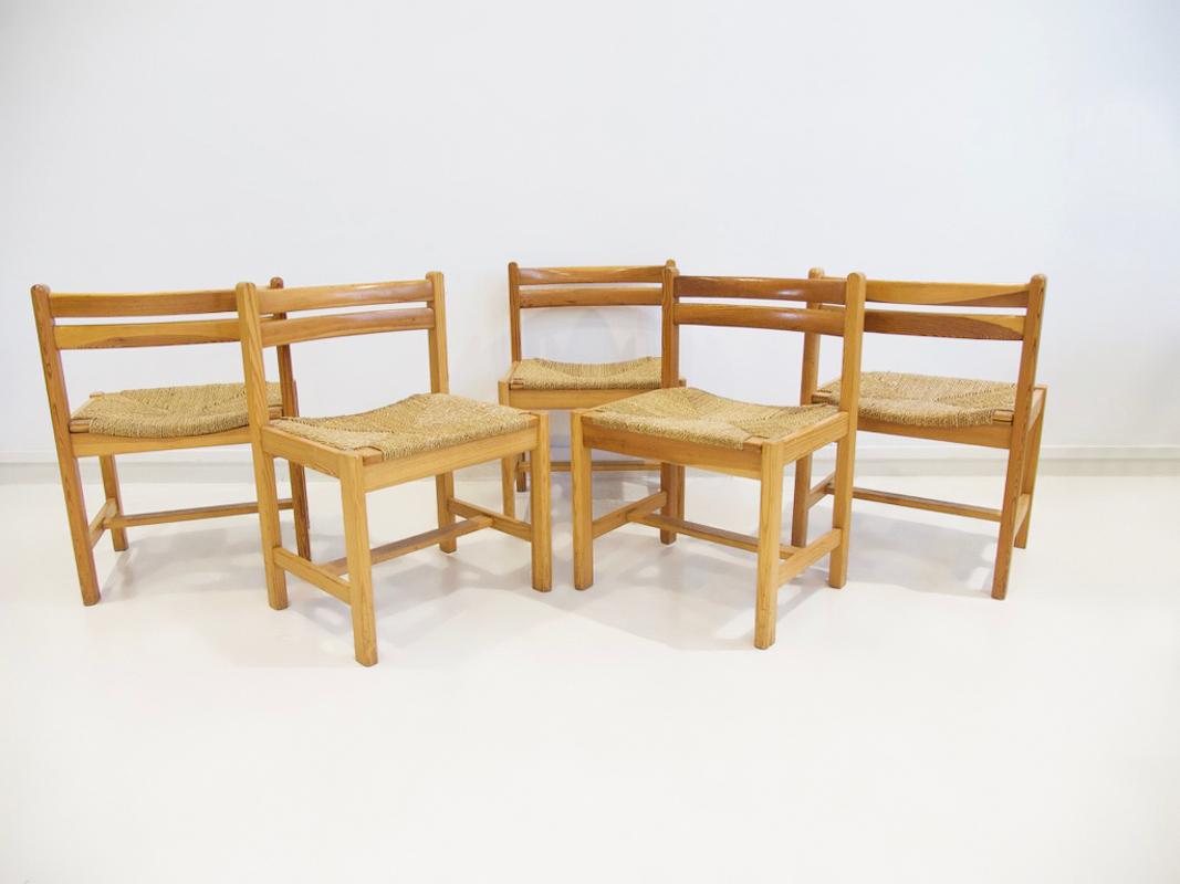 Set of Six Rustic Chairs, Model Asserbo, by Børge Mogensen 2