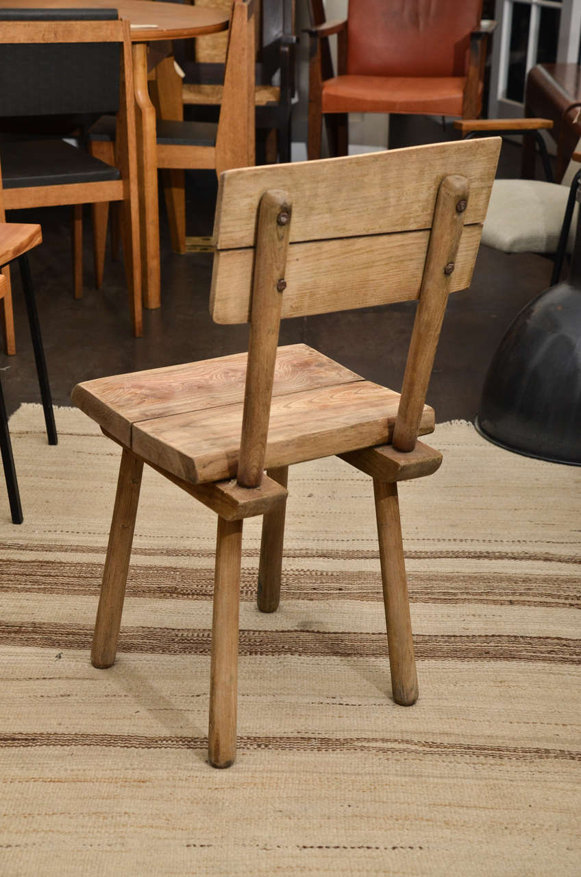 Pair of Vintage French Oak Dining Chairs In Good Condition In New York City, NY