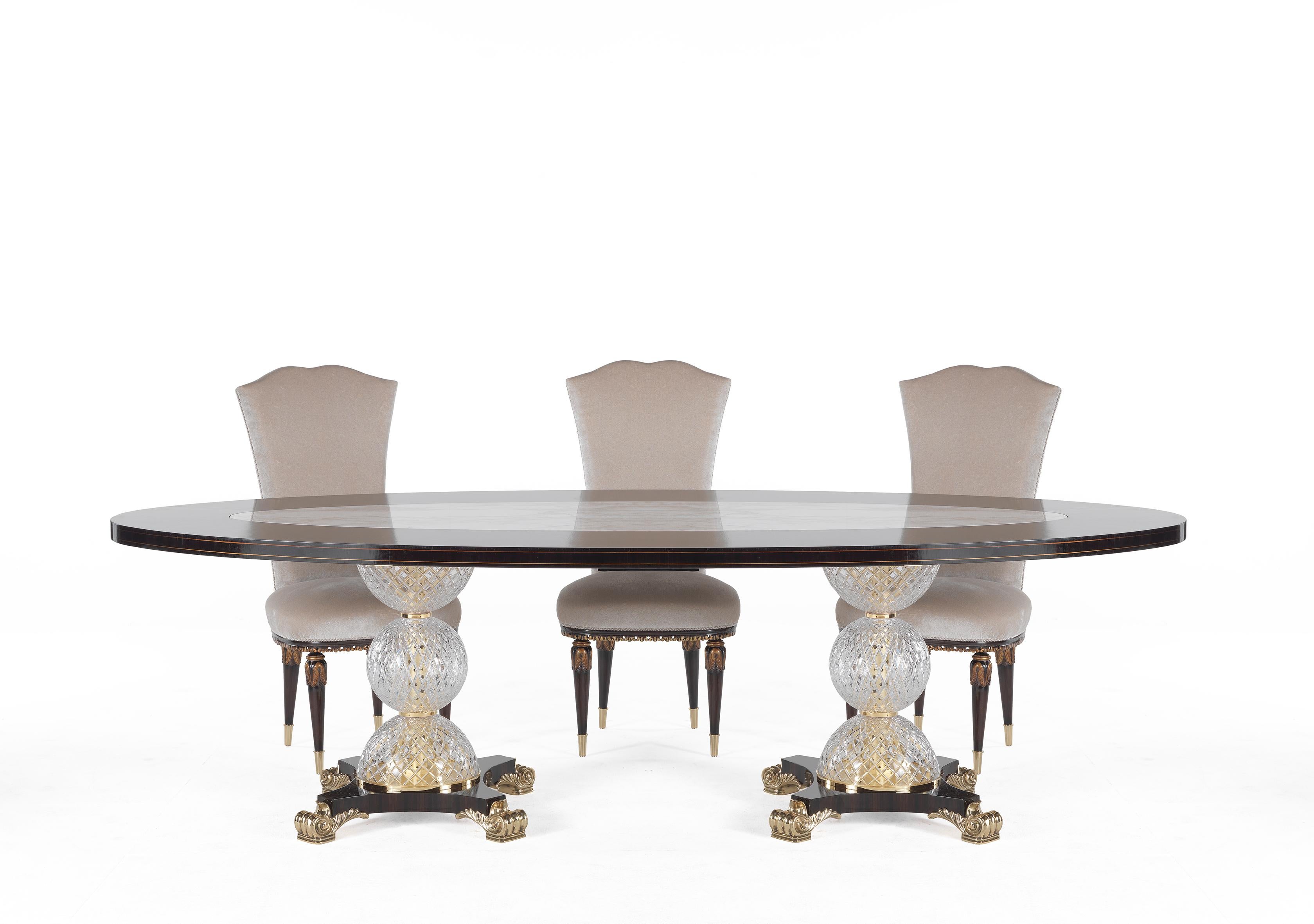 Art Deco Set of Six S/4600 Dining Chairs and Two P/4600 Armchairs by Zanaboni