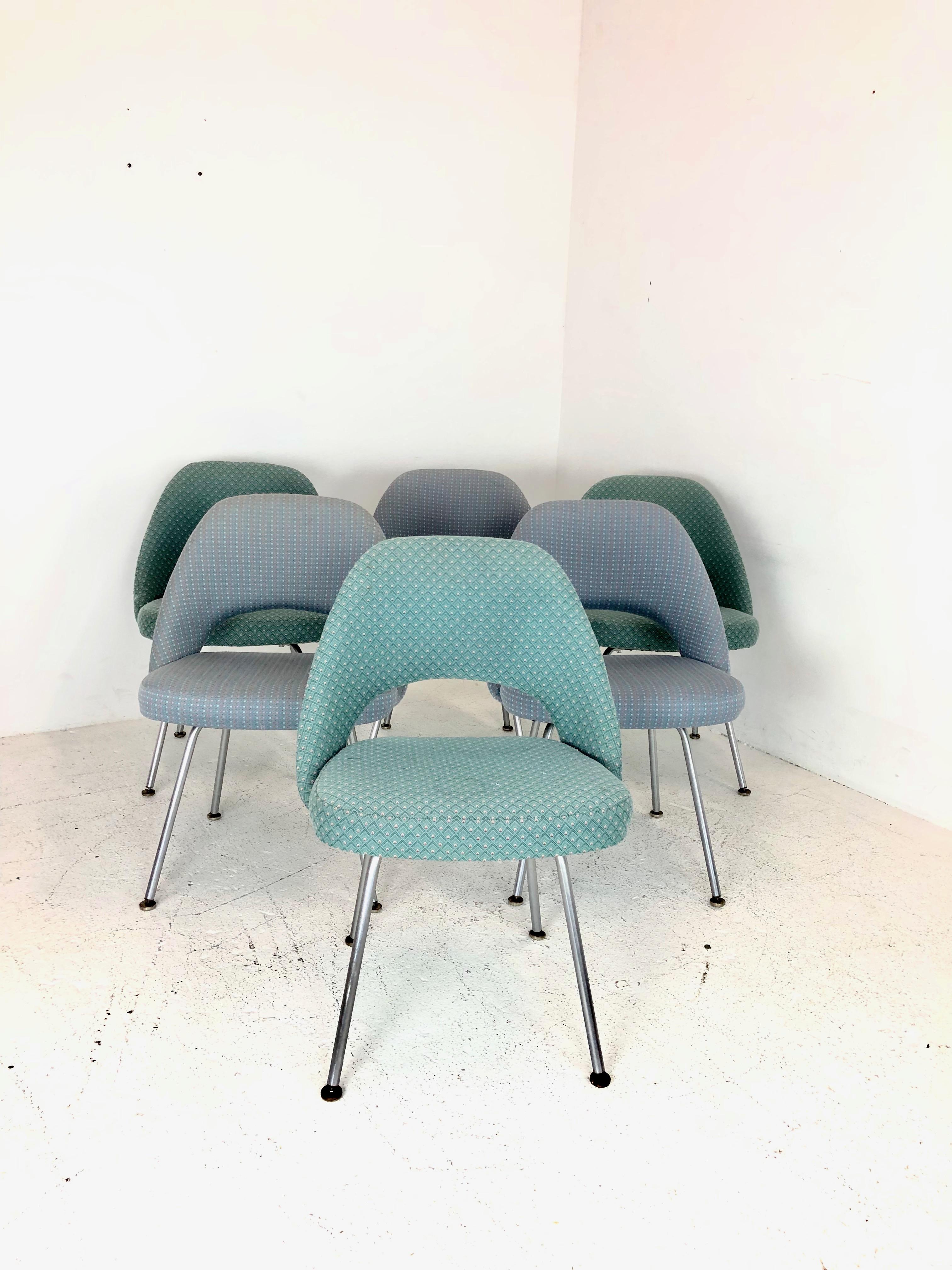 Mid-Century Modern Set of Six Saarinen Executive Chairs for Knoll