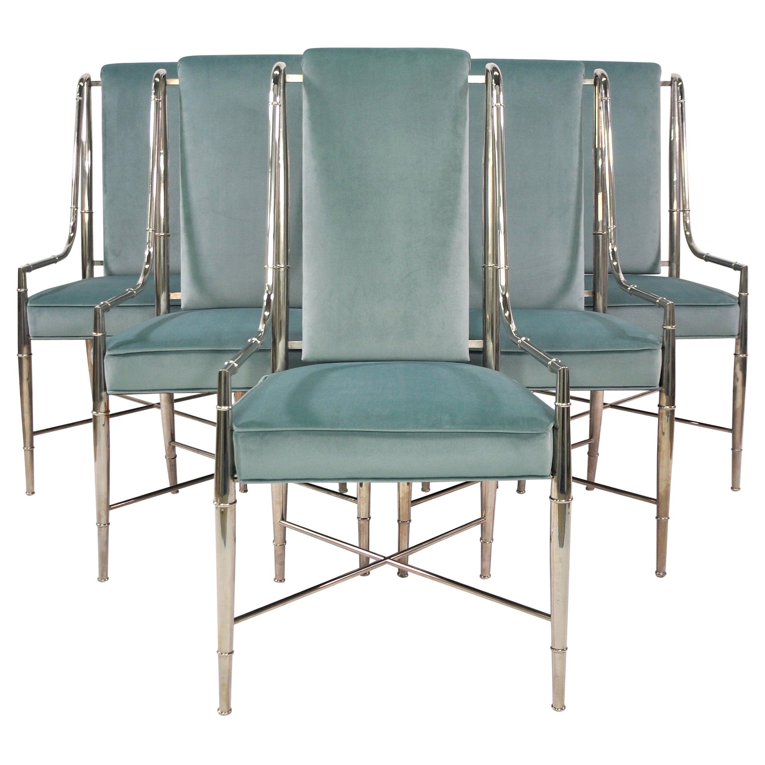 Truly incredible craftsmanship in these rare Mid-Century Modern faux bamboo Mastercraft armchairs by Weiman/Warren Lloyd, made in Italy, circa 1975. From a rare series known as the Imperial chair, these vintage chairs feature an even rarer custom