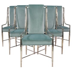 Green Velvet Mastercraft Imperial Dining Chairs