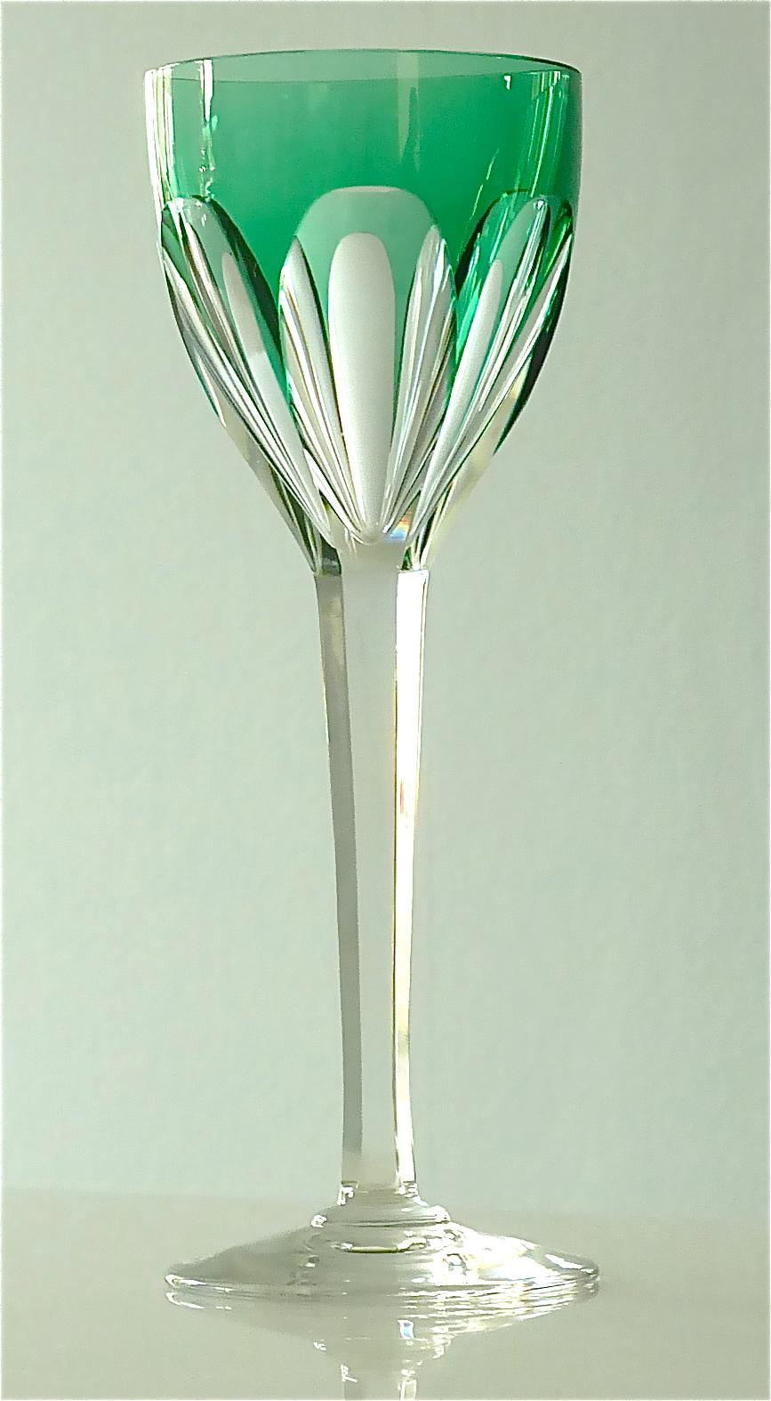 Set of Six Saint Louis Crystal Cut Wine Glasses Stemware Moser Baccarat Style 3