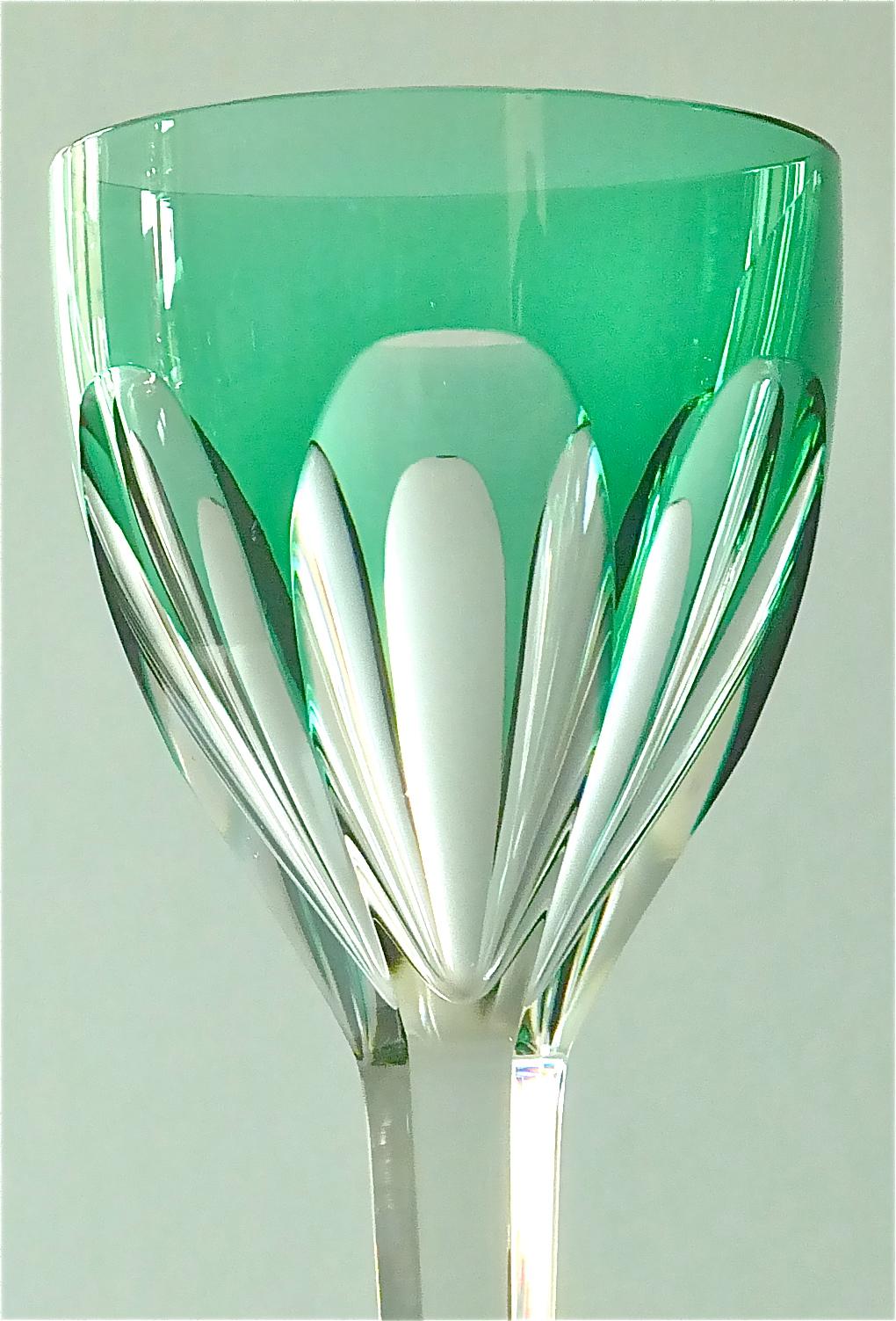 Set of Six Saint Louis Crystal Cut Wine Glasses Stemware Moser Baccarat Style 4