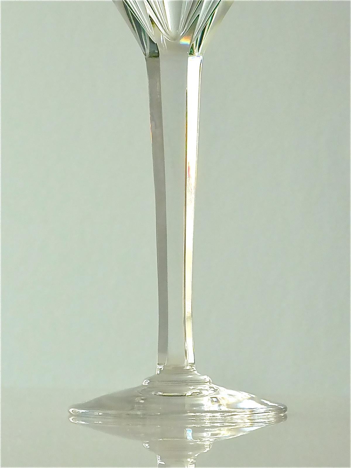 Set of Six Saint Louis Crystal Cut Wine Glasses Stemware Moser Baccarat Style 5