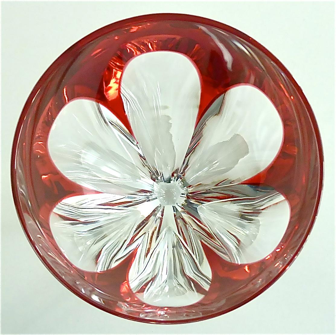Set of Six Saint Louis Crystal Cut Wine Glasses Stemware Moser Baccarat Style 9