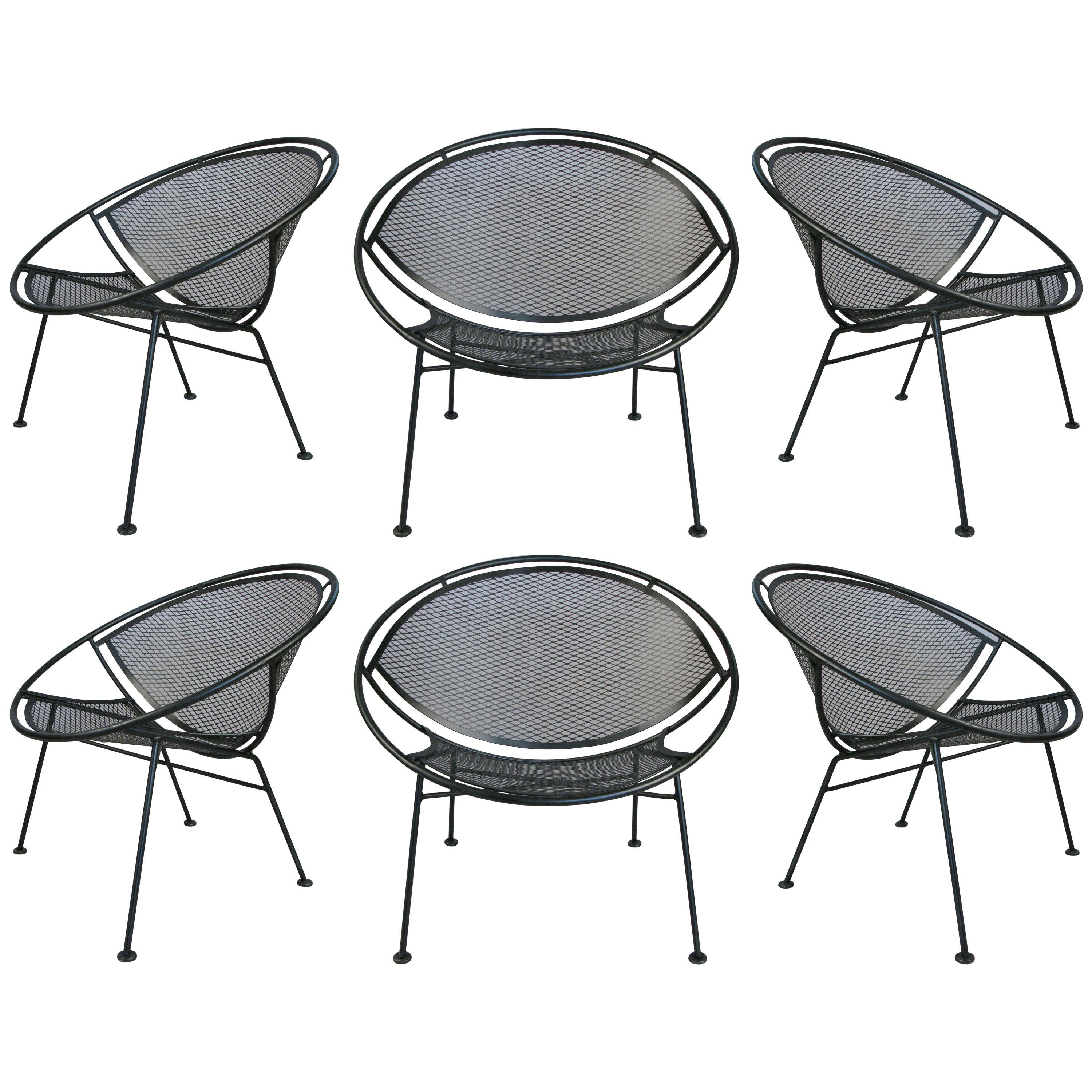 Set of Six Salterini 'Radar' Collection Garden Lounge Chairs