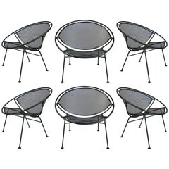 Set of Six Salterini 'Radar' Collection Garden Lounge Chairs