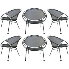 Set of Six Salterini 'Radar' Collection Garden Lounge Chairs