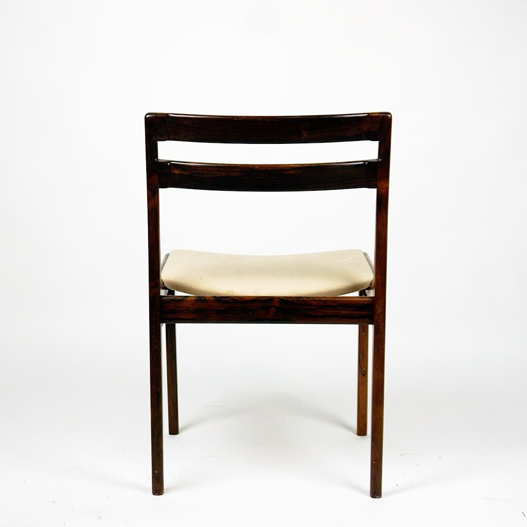 Set of Six Scandinaavian Modern Rosewood Dining Chairs by Rosengren Hansen For Sale 4