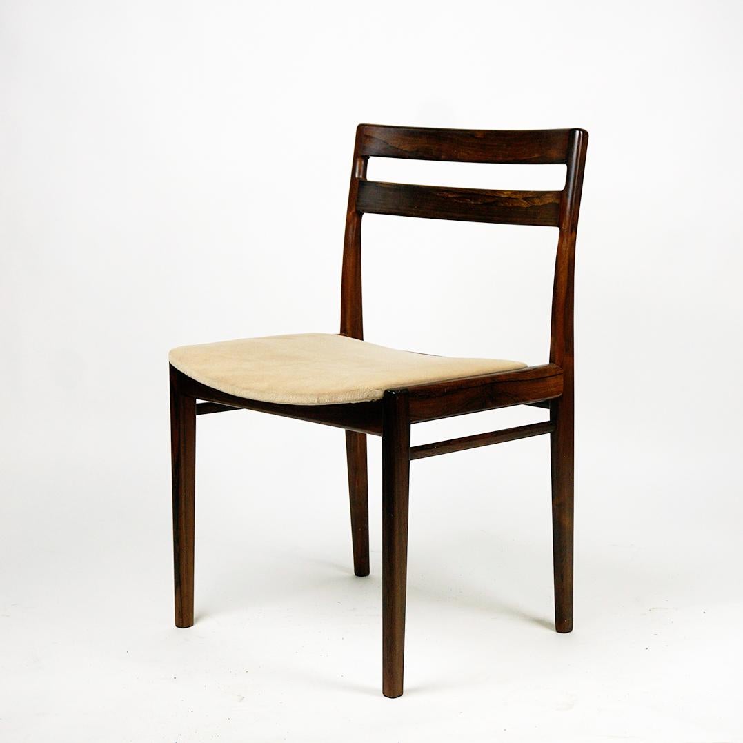 Ensemble de six chaises de salle à manger scandinaves modernes en palissandre de Rosengren Hansen en vente 9