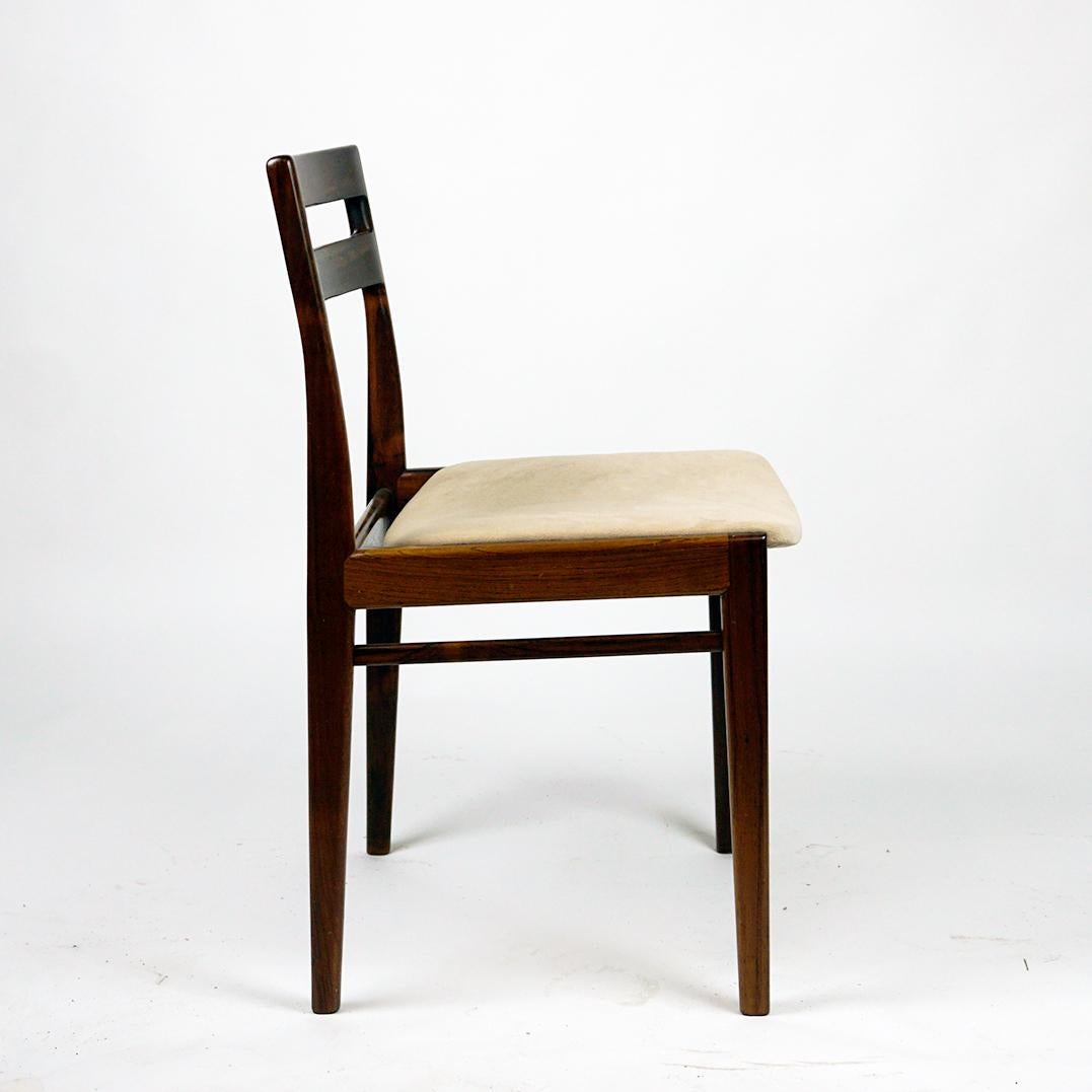 Set of Six Scandinaavian Modern Rosewood Dining Chairs by Rosengren Hansen For Sale 1