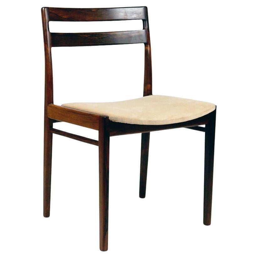 Ensemble de six chaises de salle à manger scandinaves modernes en palissandre de Rosengren Hansen en vente
