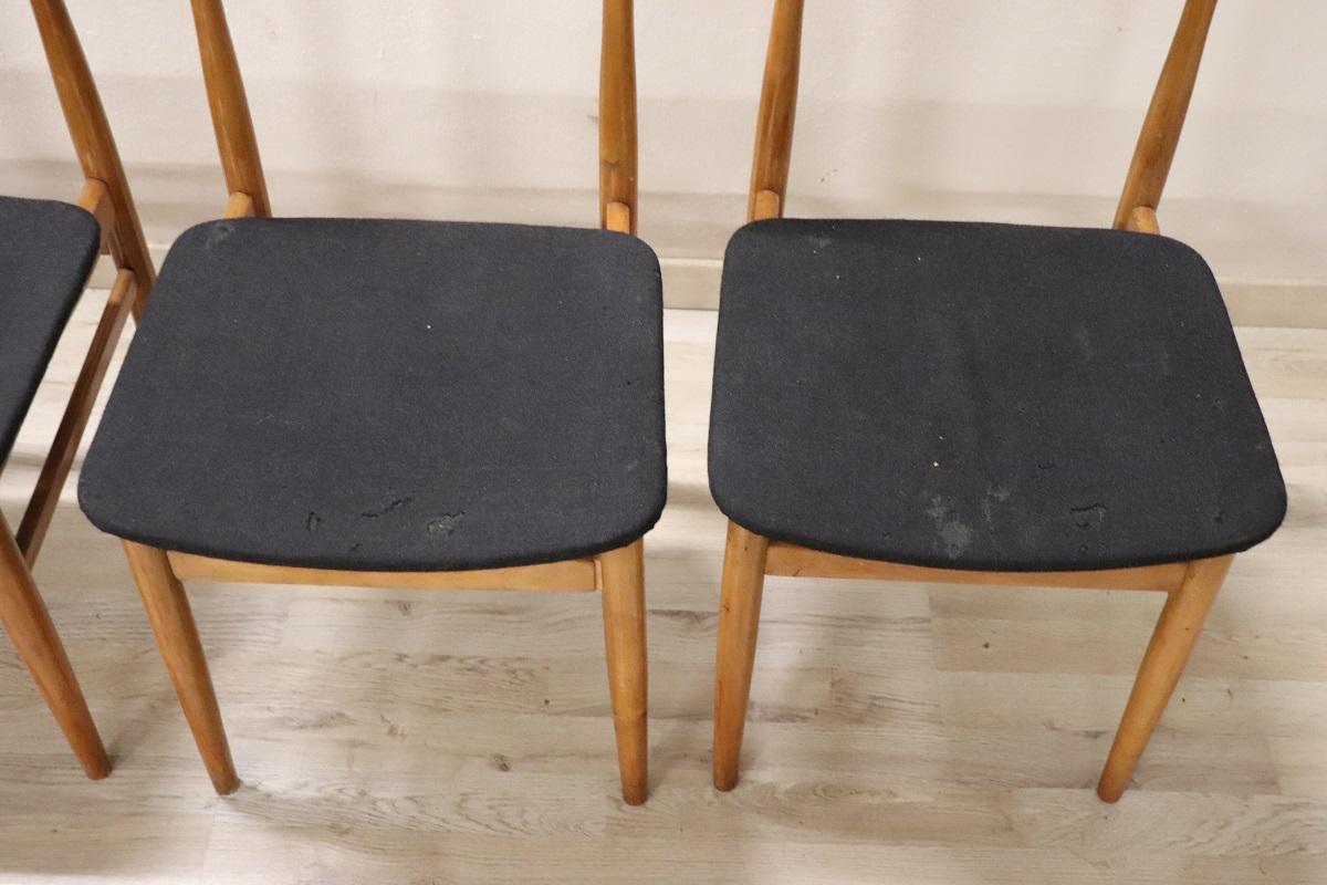 Set of Six Scandinavian Design Dining Chairs, 1960s For Sale 6