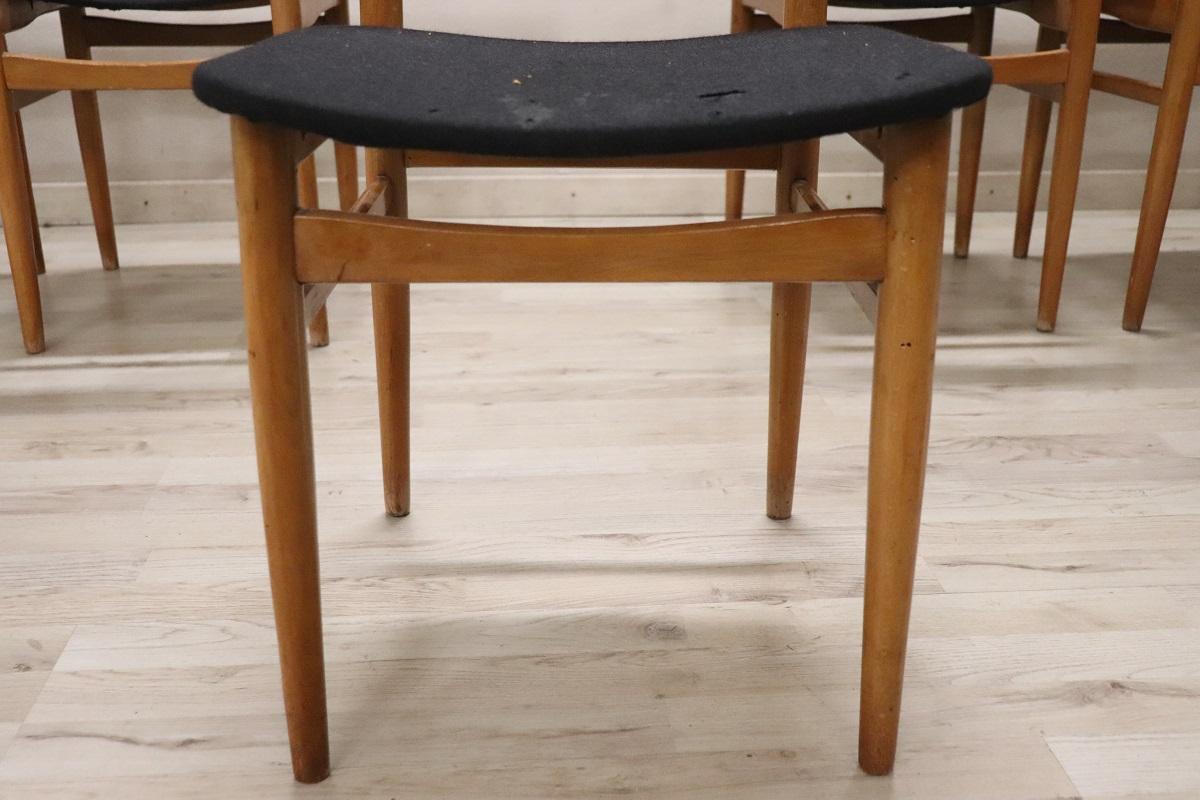 Set of Six Scandinavian Design Dining Chairs, 1960s For Sale 3