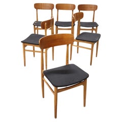 Satz von sechs Esszimmerstühlen im skandinavischen Design, 1960er-Jahre