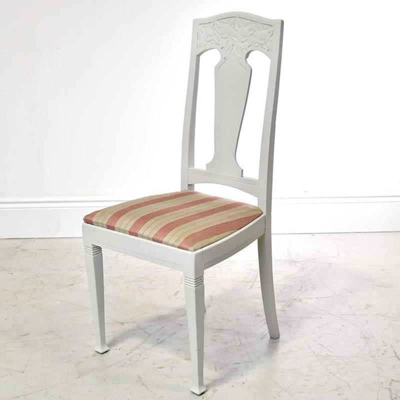 Set of Six Scandinavian Jugendstil Dining Chairs with Upholstered Seats In Good Condition For Sale In Miami, FL