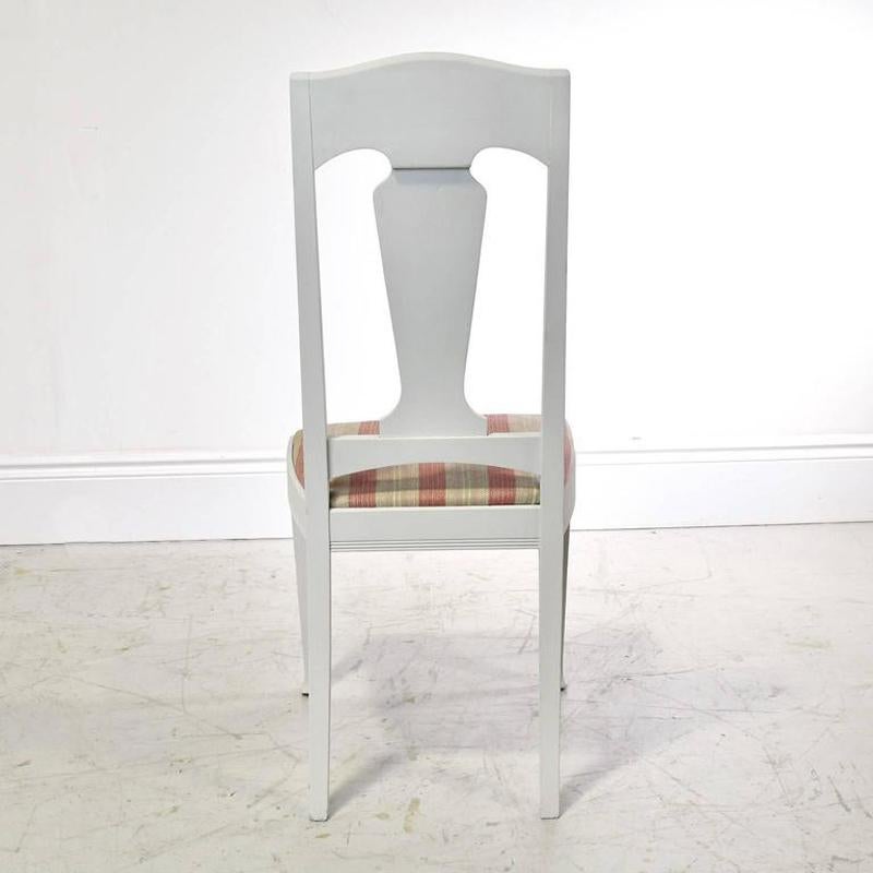 Wood Set of Six Scandinavian Jugendstil Dining Chairs with Upholstered Seats For Sale