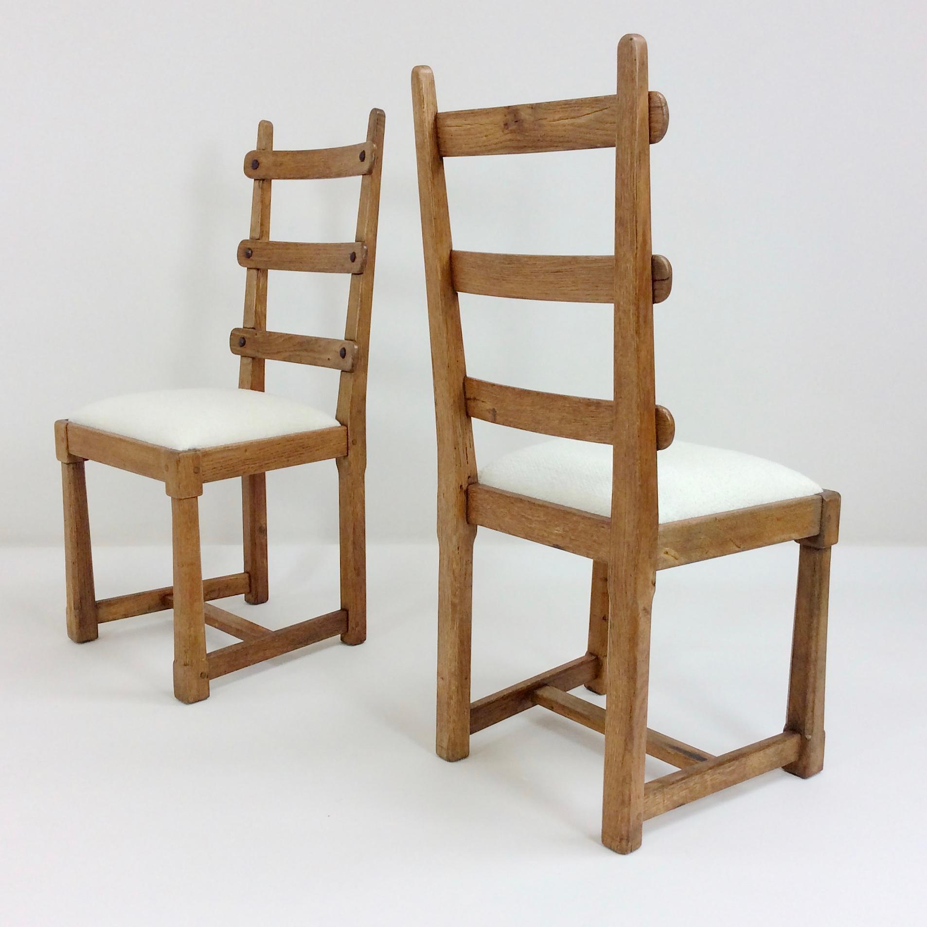 Set of Six Scandinavian Midcentury Oak Chairs, circa 1950 In Good Condition In Brussels, BE