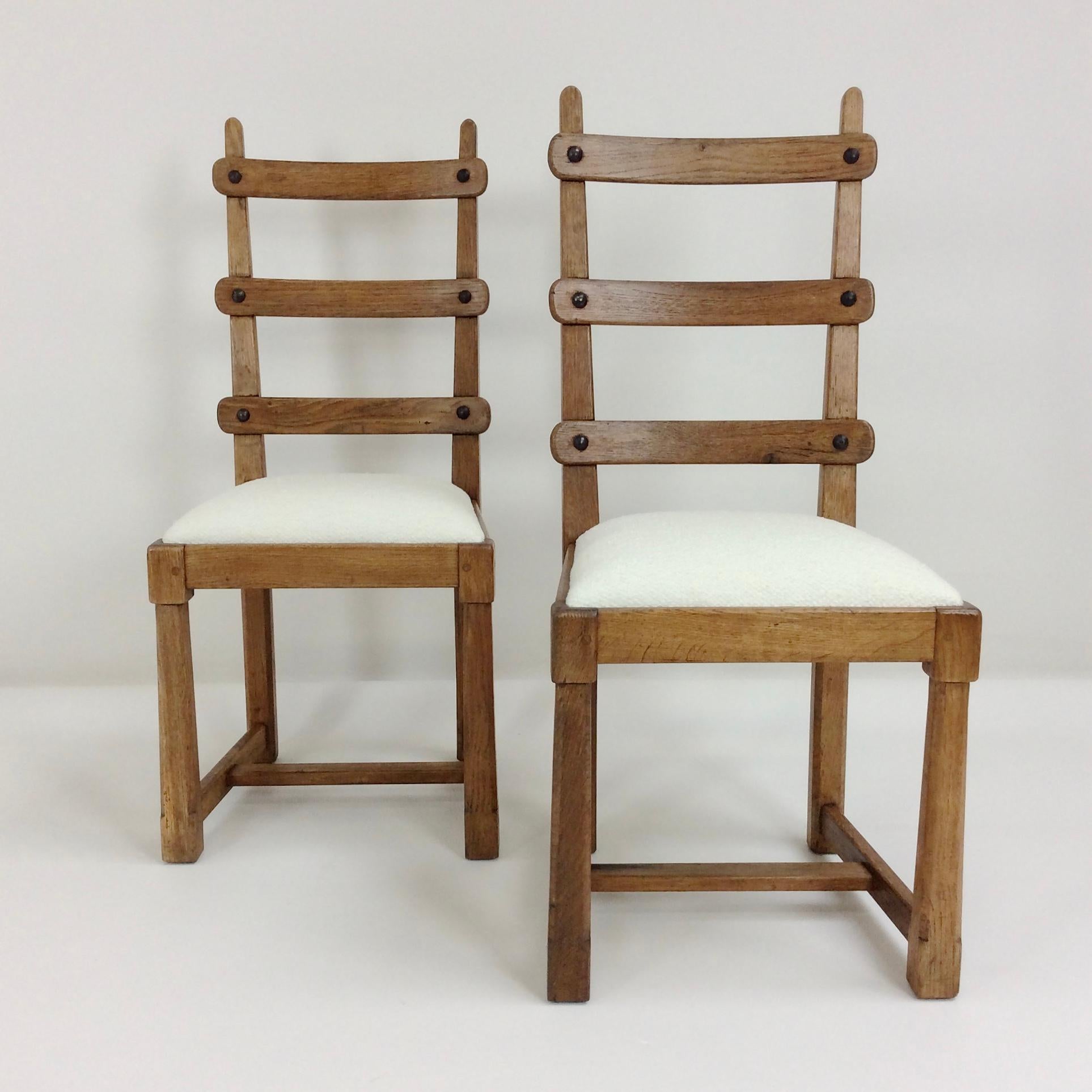 Set of Six Scandinavian Midcentury Oak Chairs, circa 1950 3