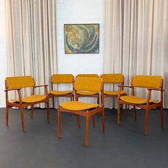 Set di sei sedie da pranzo in teak Modern Scandinavian di Erik Buch
