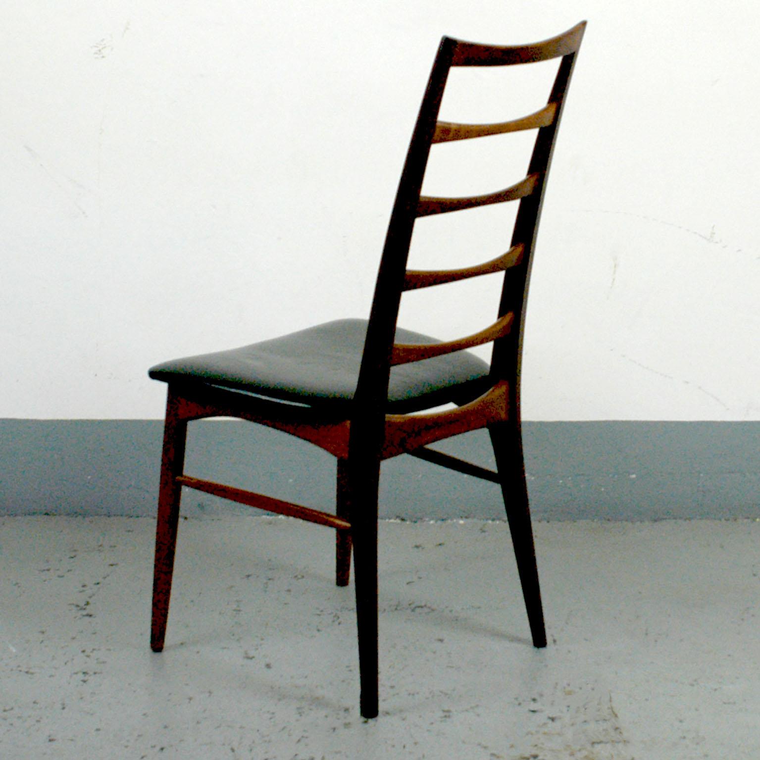 Danish Set of Six Scandinavian Modern Teak Dining Chairs by N. Koefoeds for Hornslet