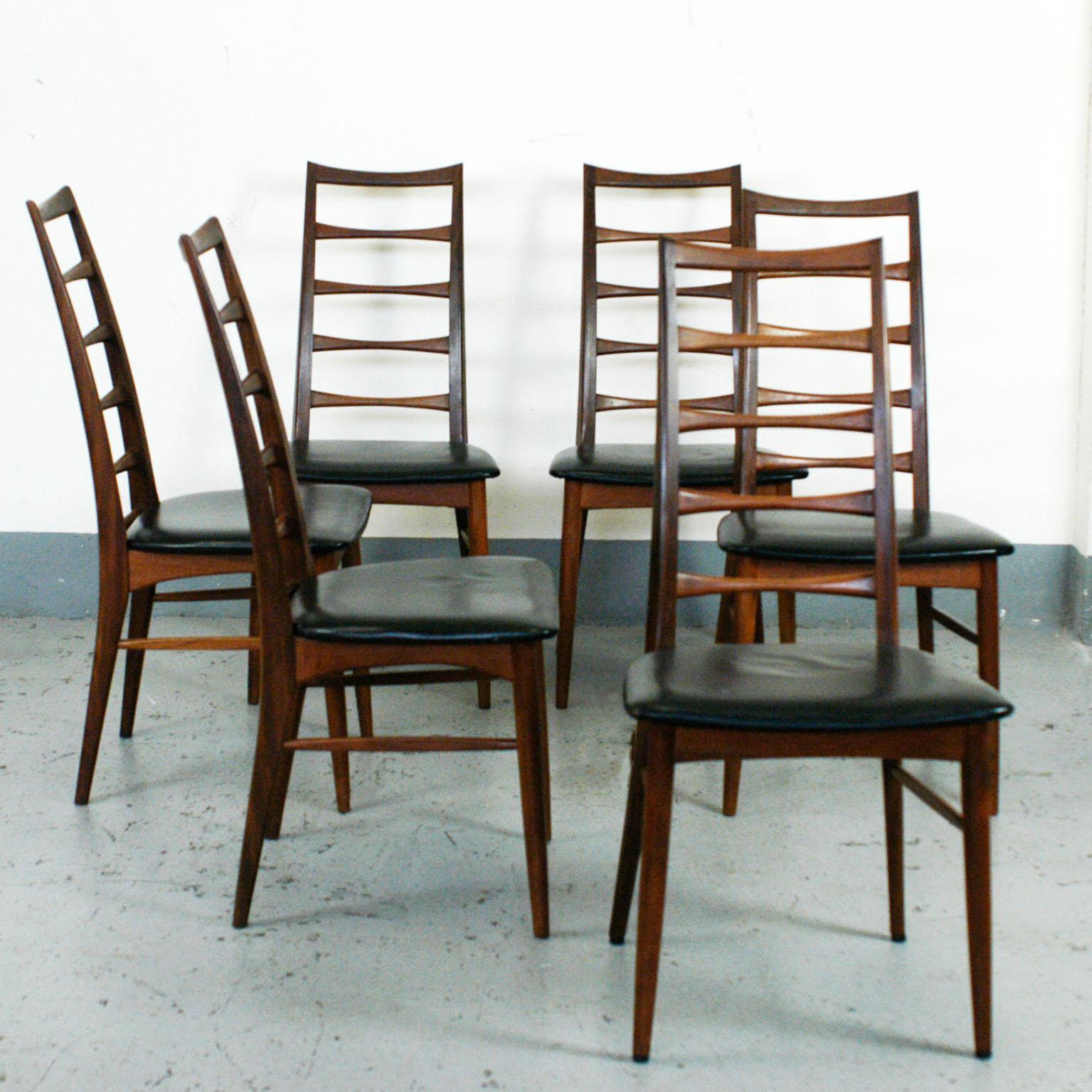 Set of Six Scandinavian Modern Teak Dining Chairs by N. Koefoeds for Hornslet 1