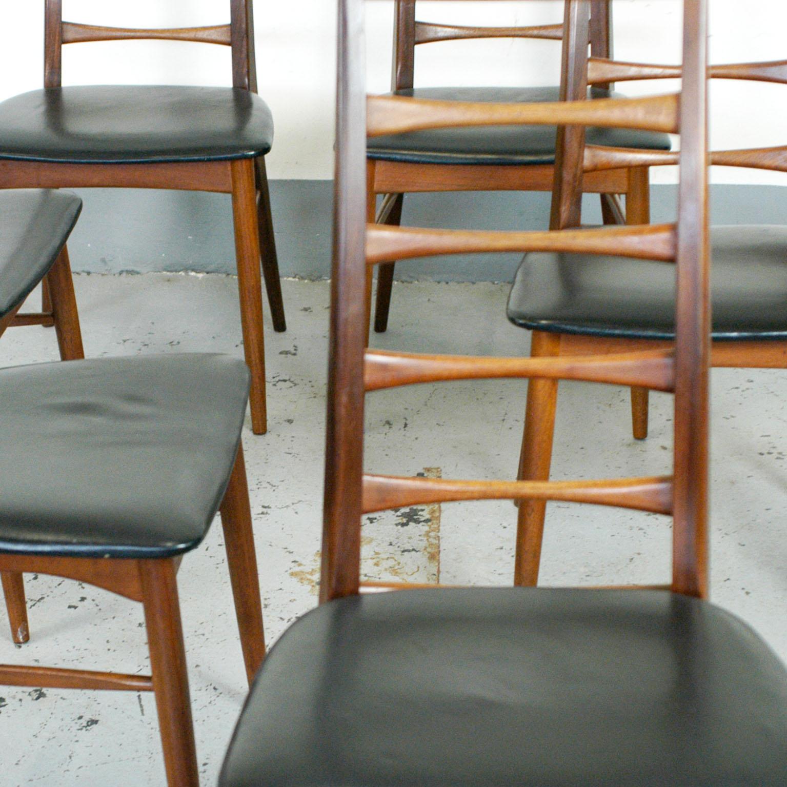 Set of Six Scandinavian Modern Teak Dining Chairs by N. Koefoeds for Hornslet 2