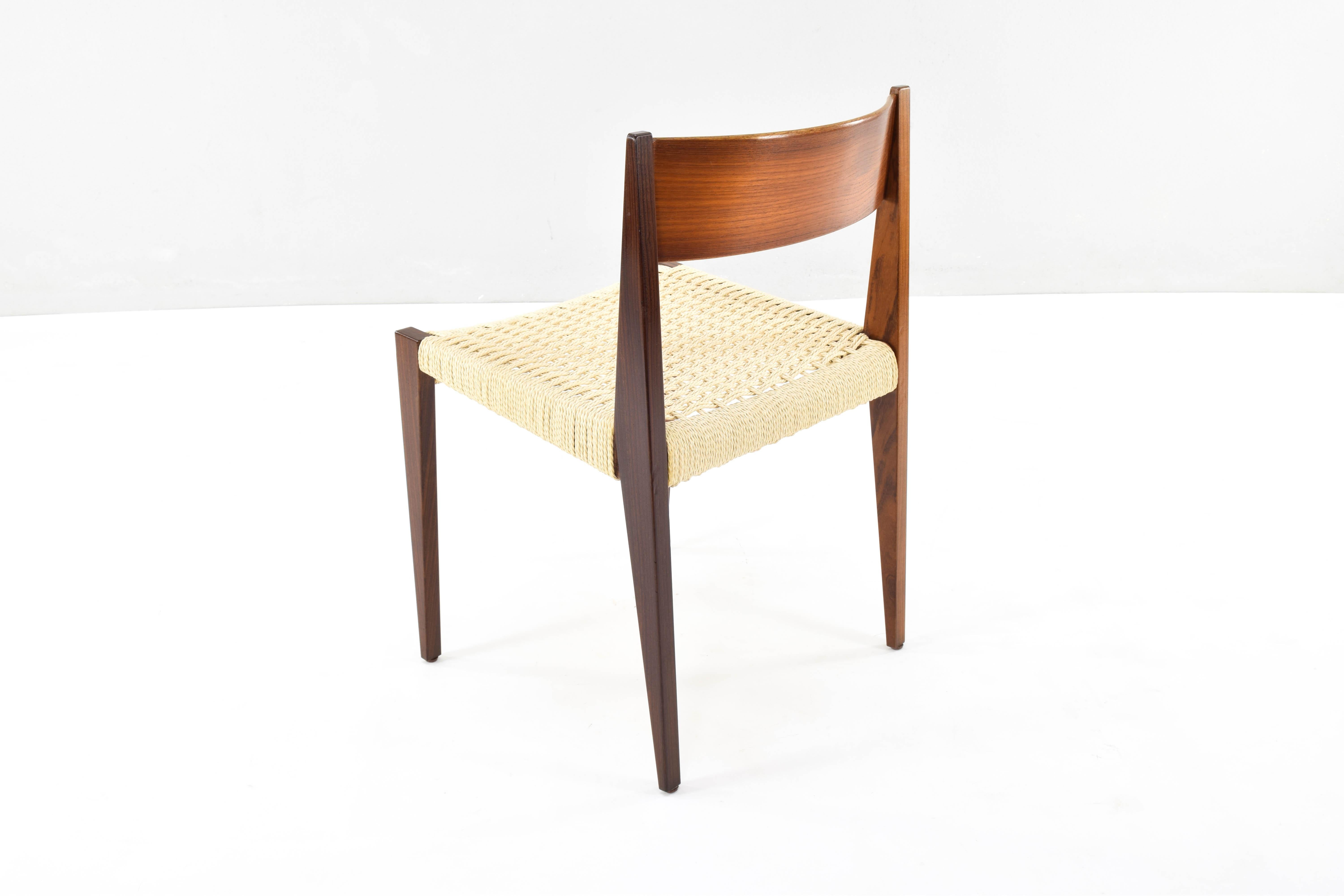 Set of Six Scandinavian Modern Teak Pia Chairs by Poul Cadovius, Denmark 60s 4