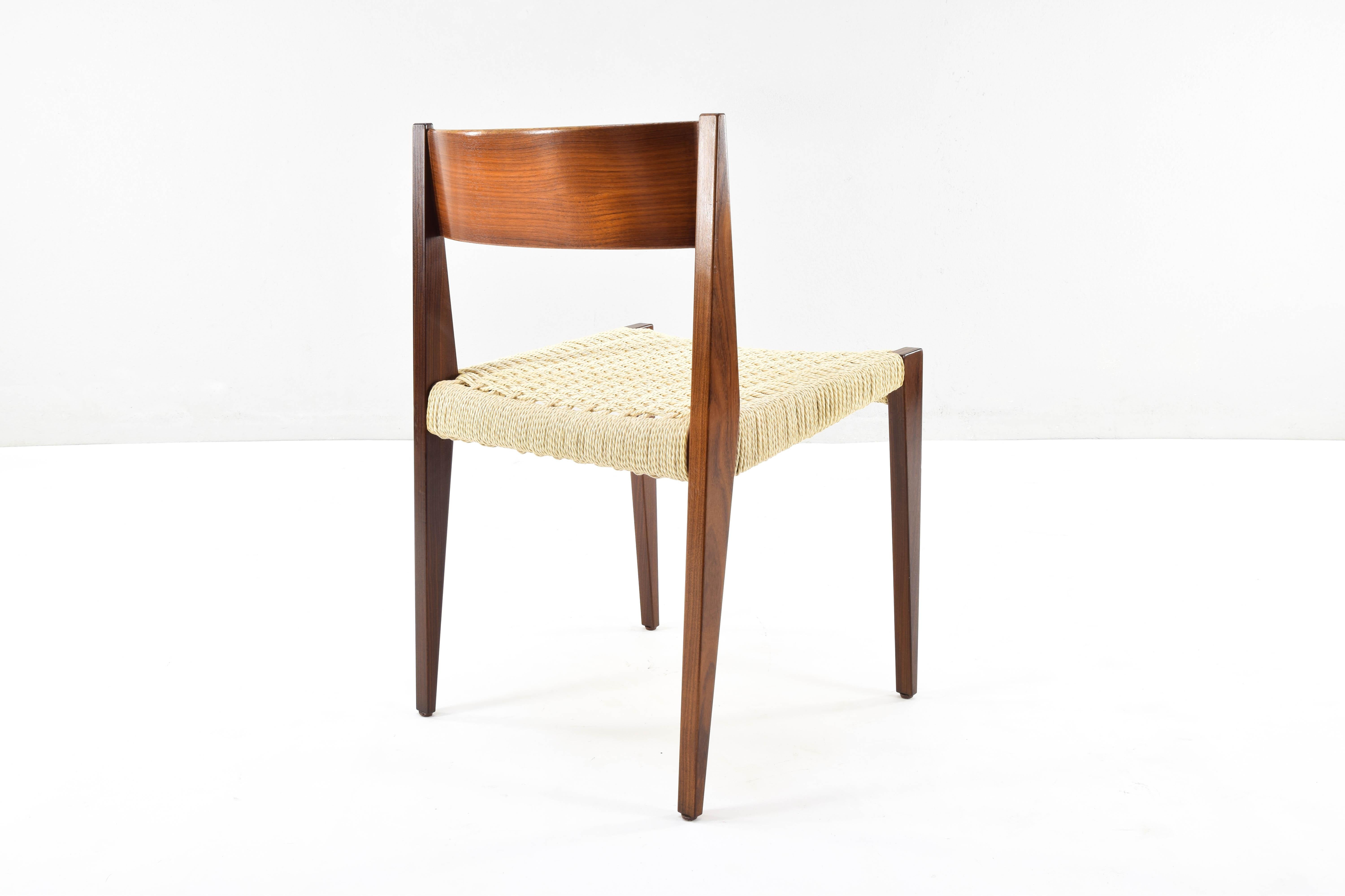 Set of Six Scandinavian Modern Teak Pia Chairs by Poul Cadovius, Denmark 60s 7