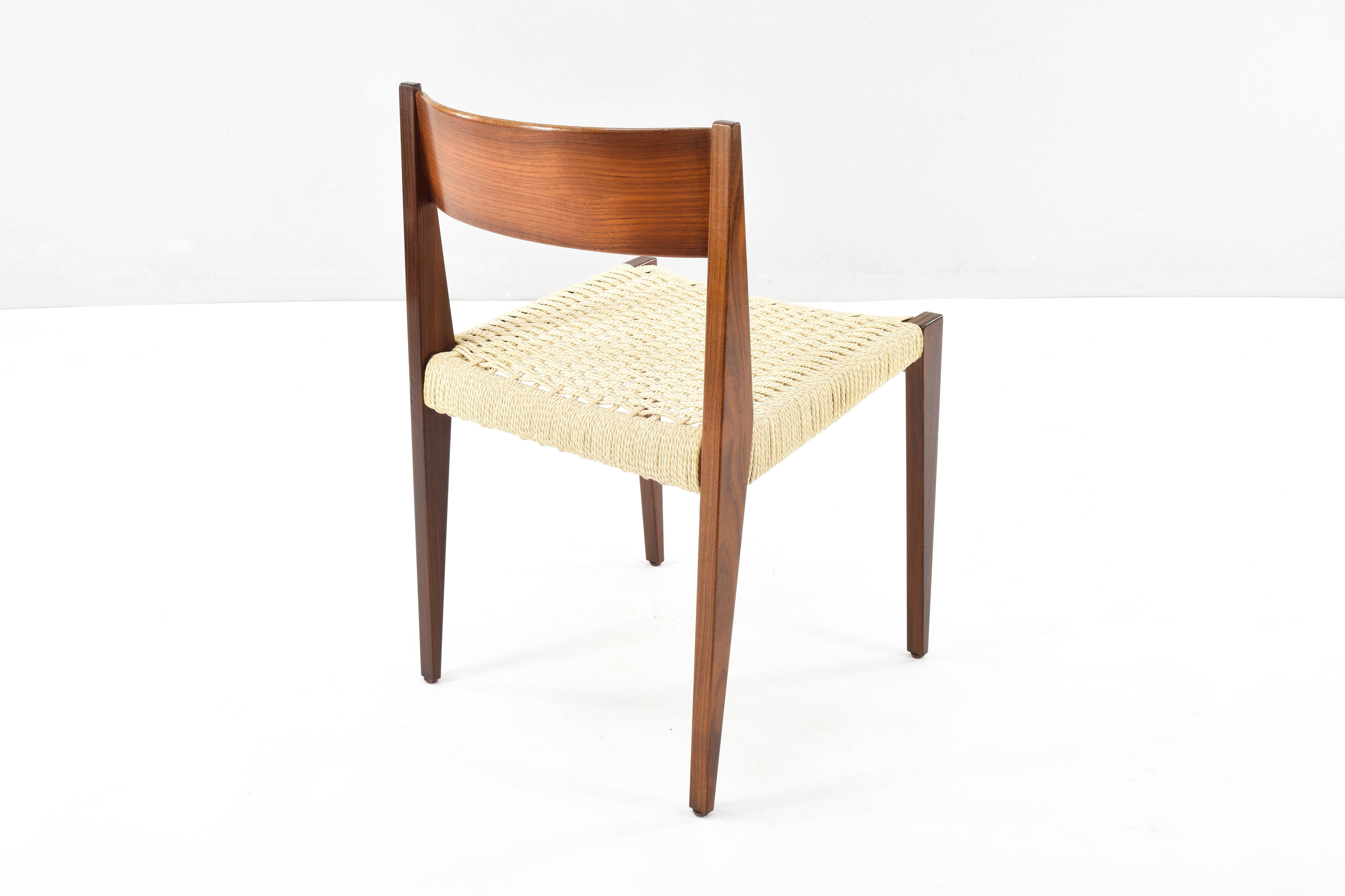 Set of Six Scandinavian Modern Teak Pia Chairs by Poul Cadovius, Denmark 60s 8