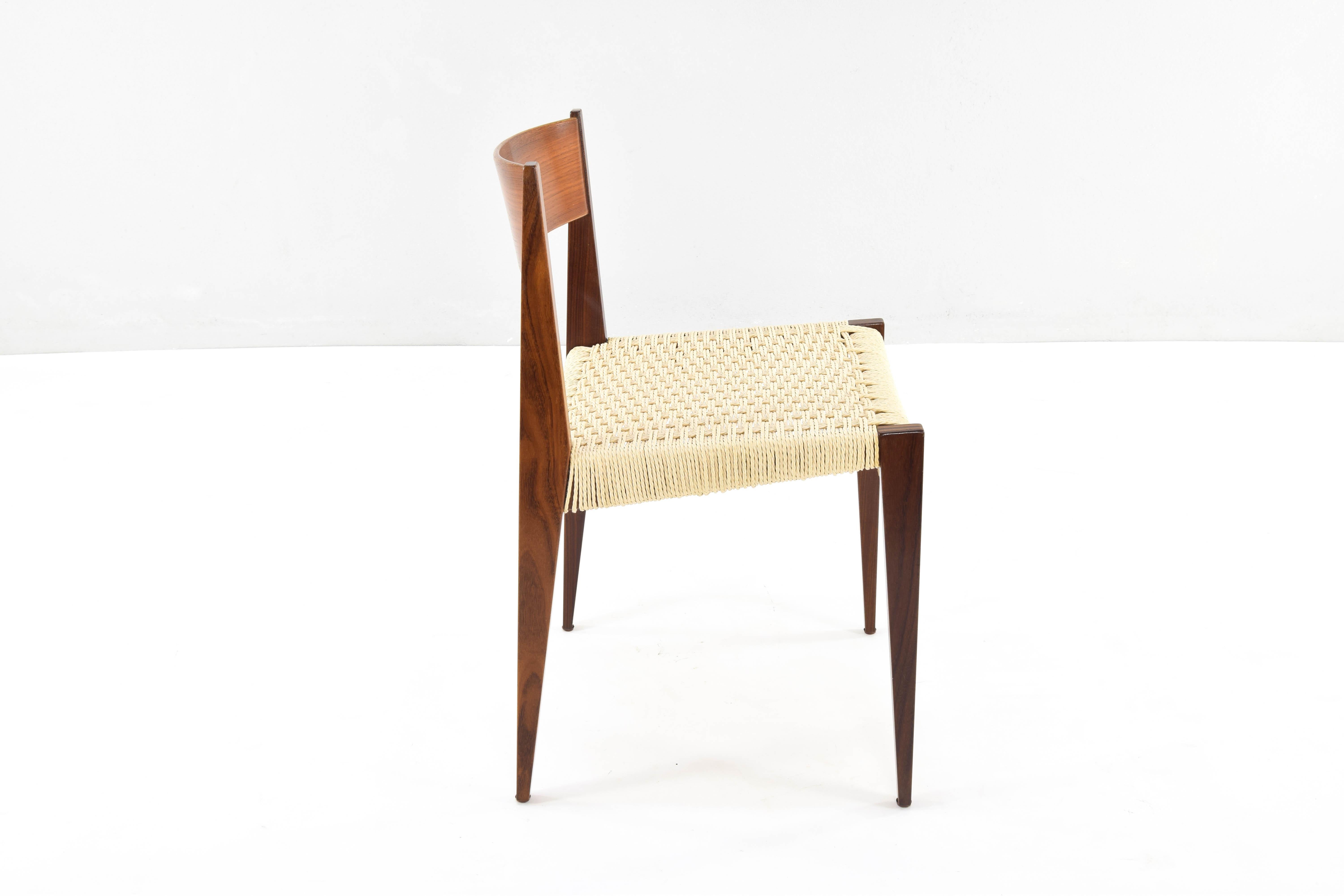 Set of Six Scandinavian Modern Teak Pia Chairs by Poul Cadovius, Denmark 60s 9