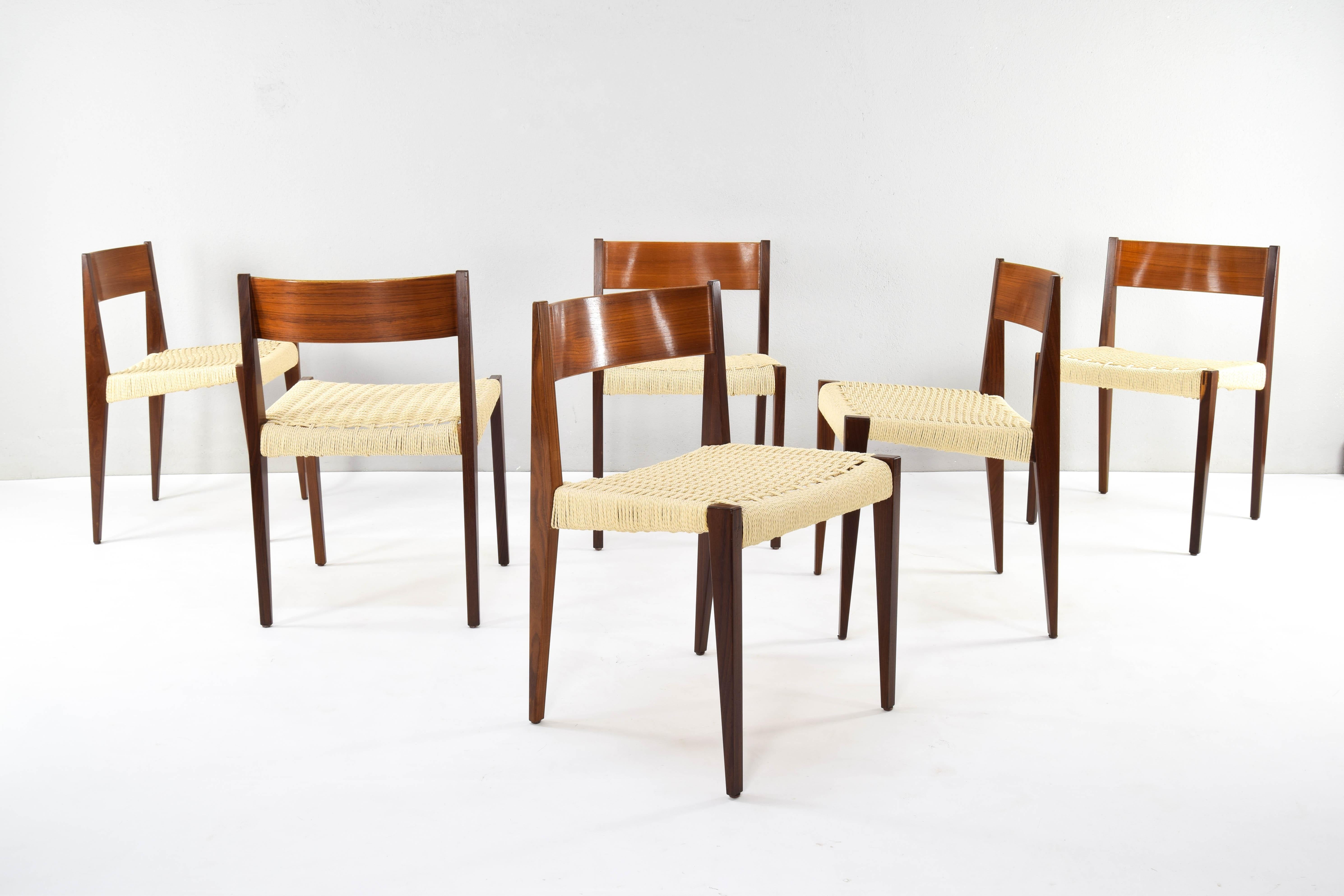 20th Century Set of Six Scandinavian Modern Teak Pia Chairs by Poul Cadovius, Denmark 60s