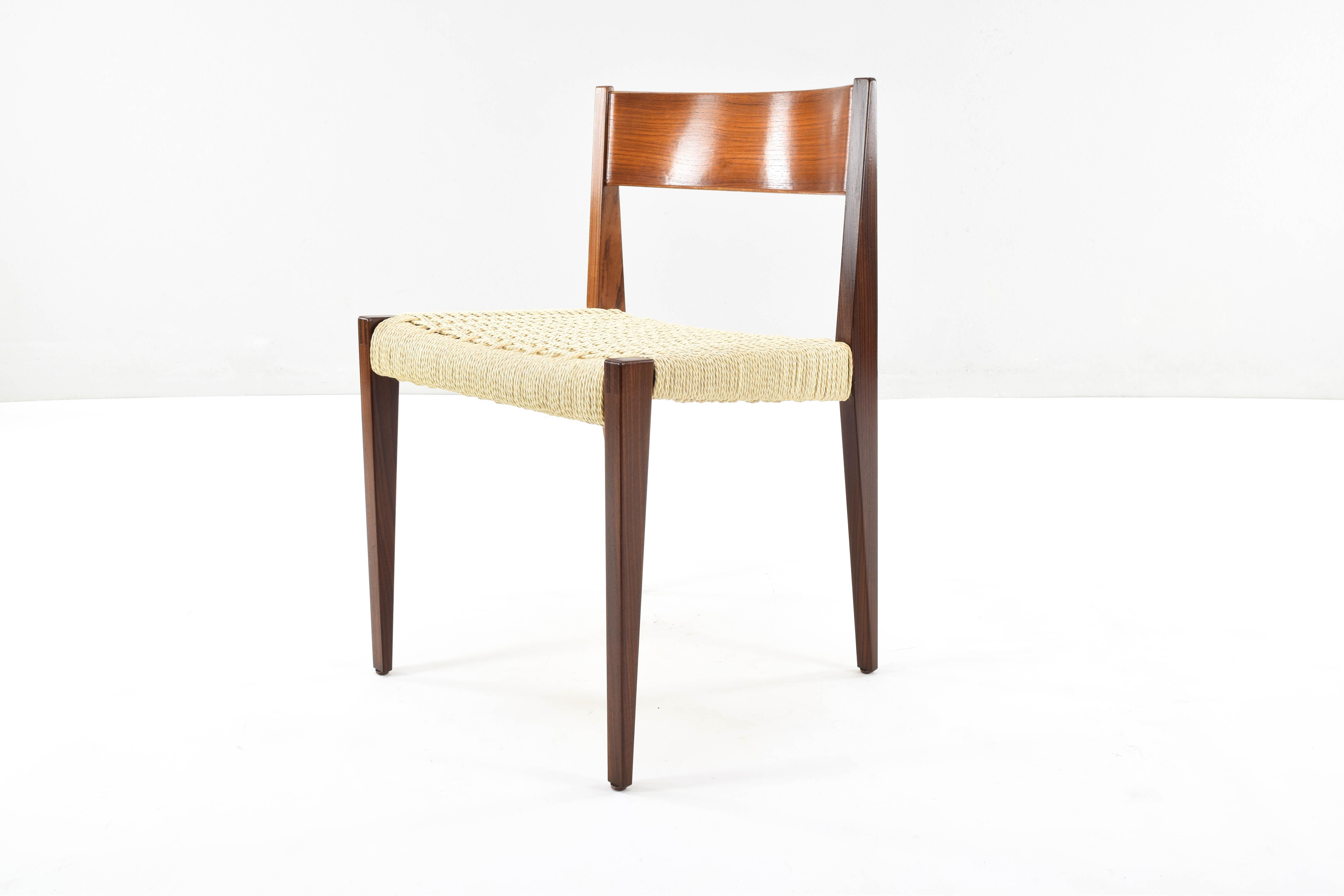 Set of Six Scandinavian Modern Teak Pia Chairs by Poul Cadovius, Denmark 60s 1