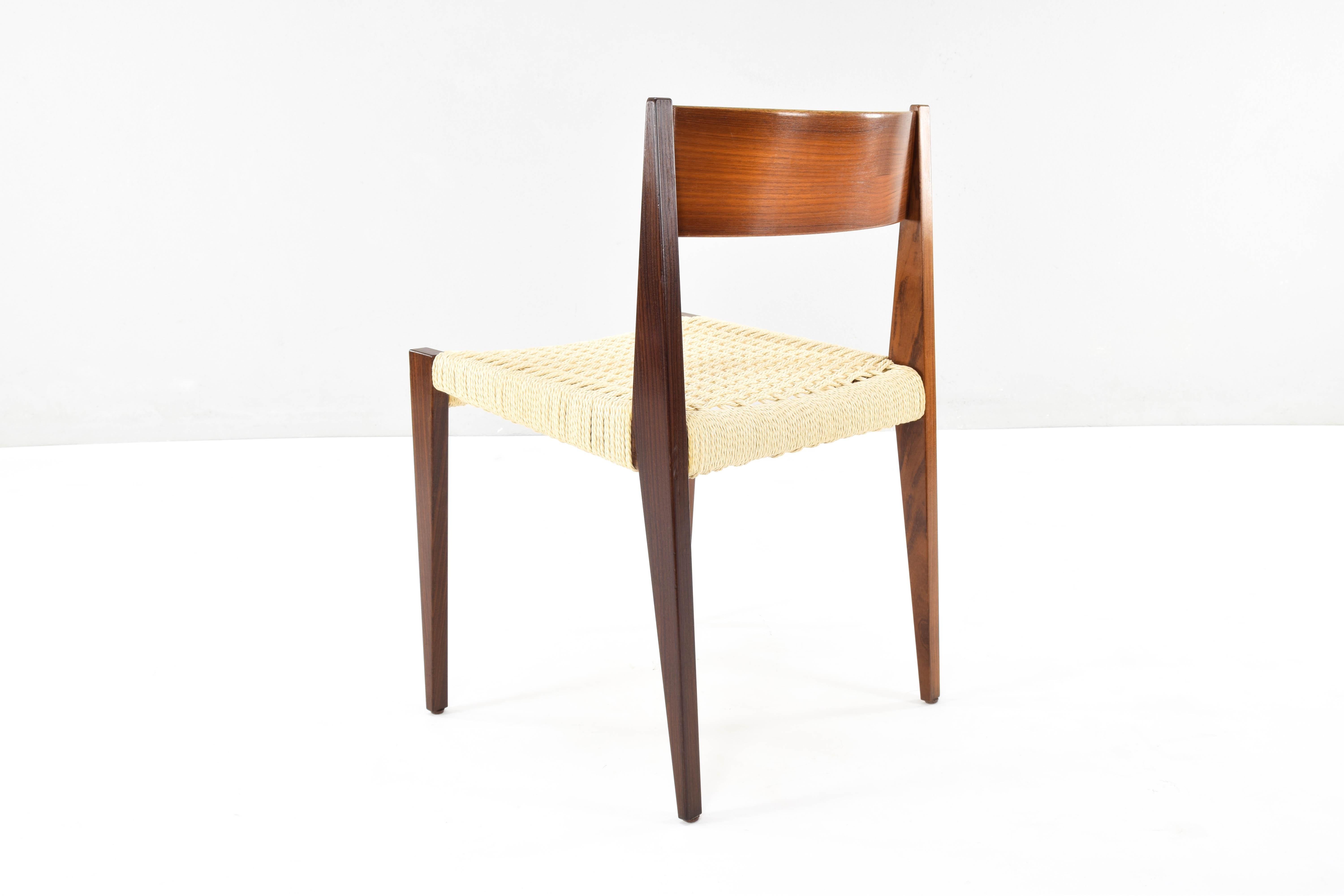 Set of Six Scandinavian Modern Teak Pia Chairs by Poul Cadovius, Denmark 60s 3