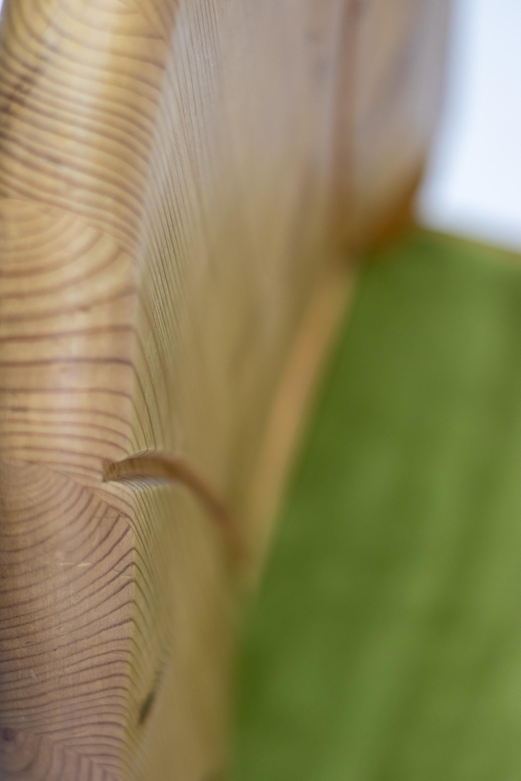 Set of Six Scandinavian Moss and Pine Dining Chairs For Sale 6