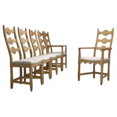 Set of Six Scandinavian Oak Dining Chairs, Scandinavia, circa 1950s