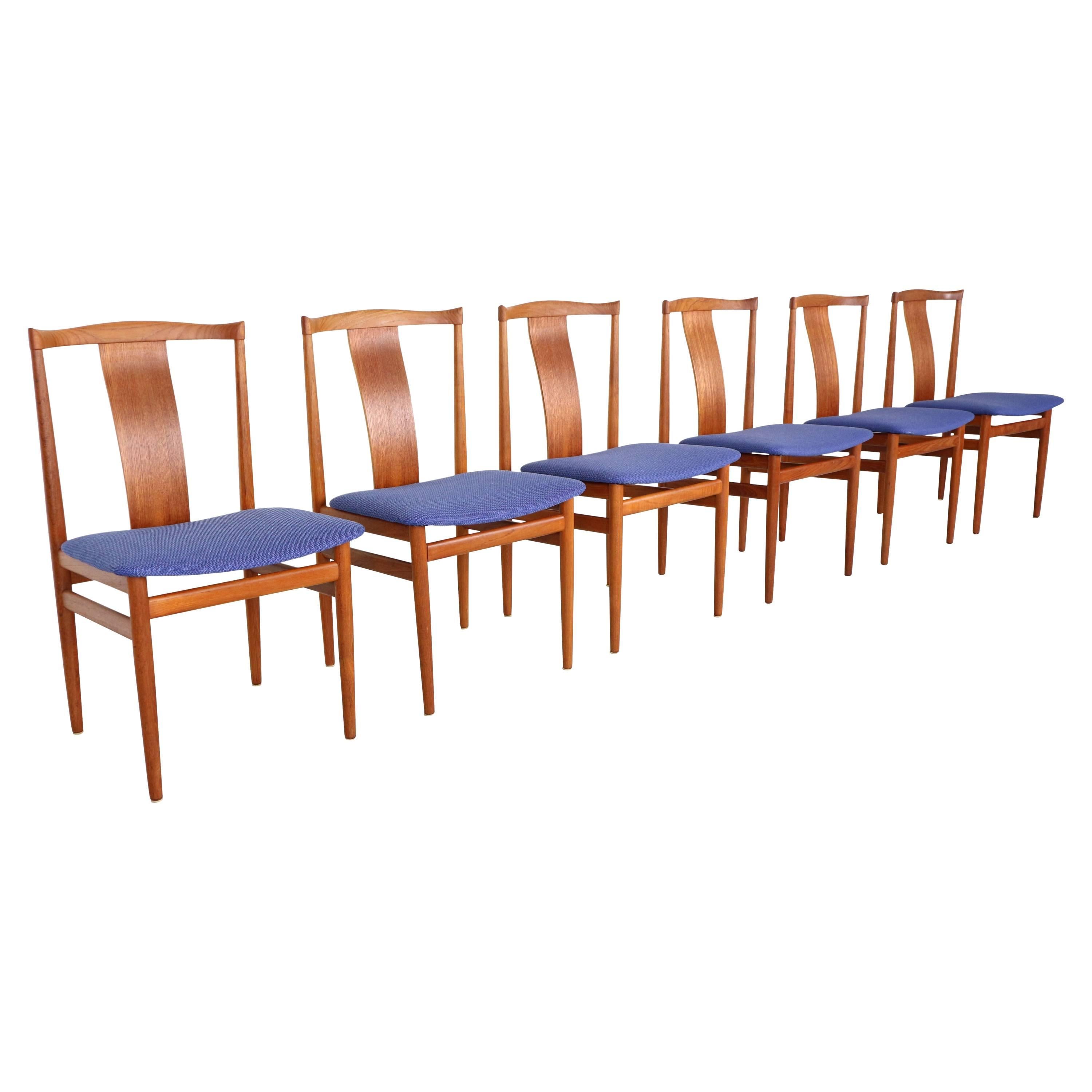 Set of Six Scandinavian Teak Chairs 1968, Hening Sørensen