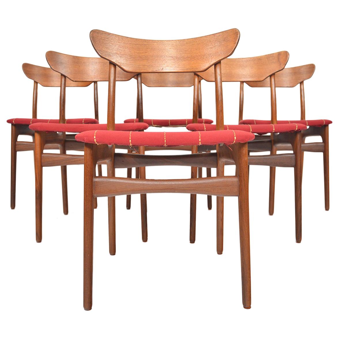 Set of Six Schionning and Elgaard Danish Teak Dining Chairs