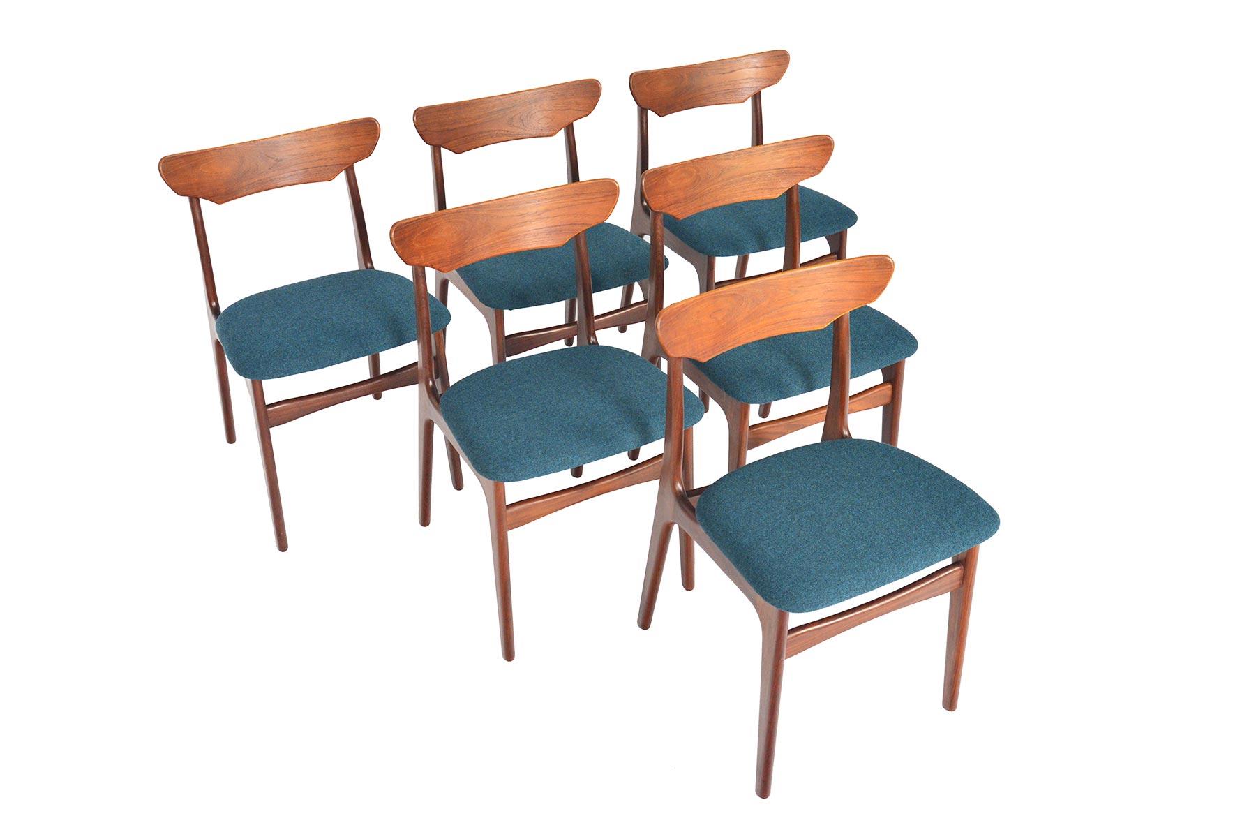 Scandinavian Modern Set of Six Schionning & Elgaard Teak Dining Chairs