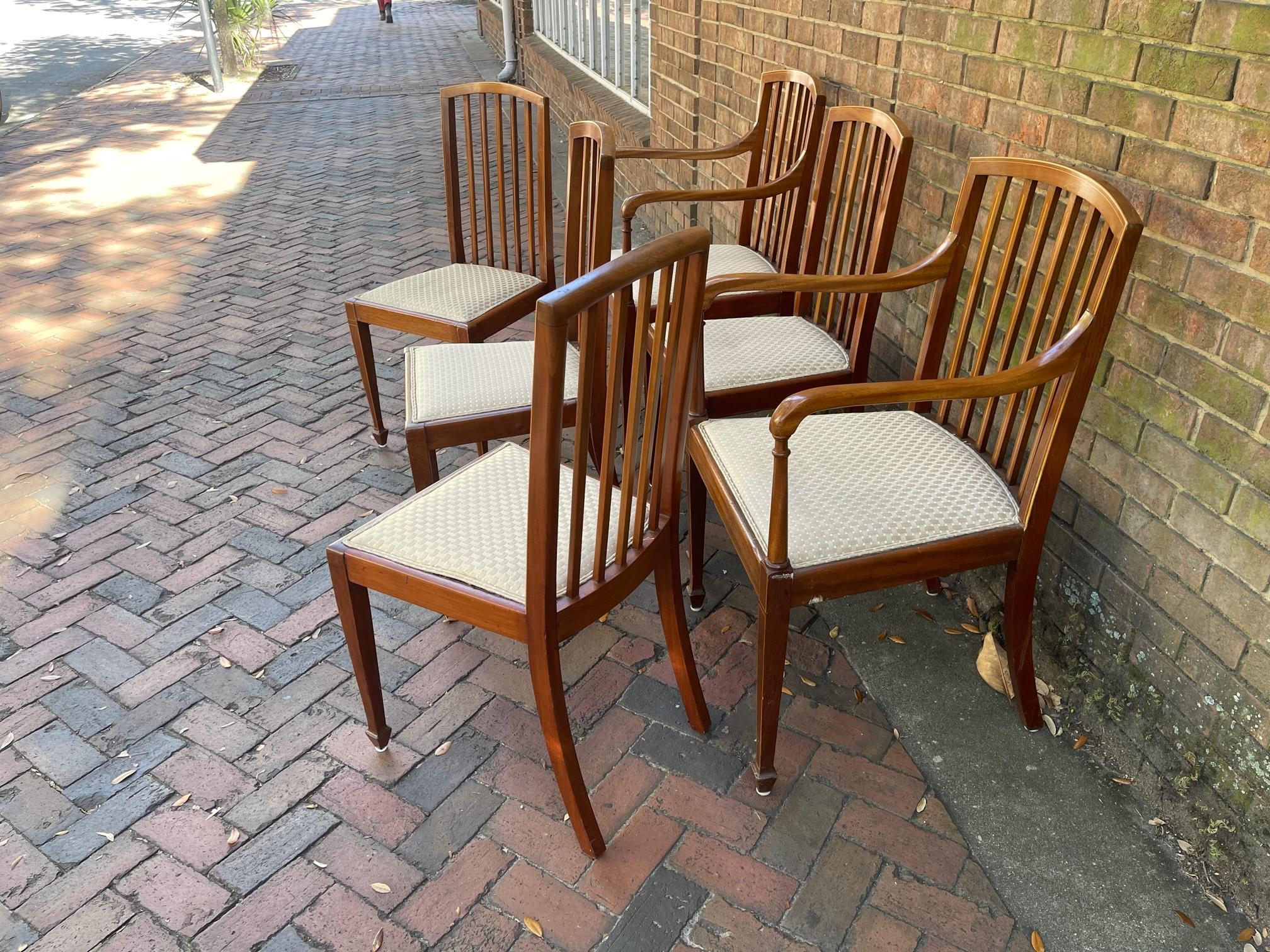 Set of Six Scottish Art Deco Dining Chairs, Early 20th Century For Sale 7