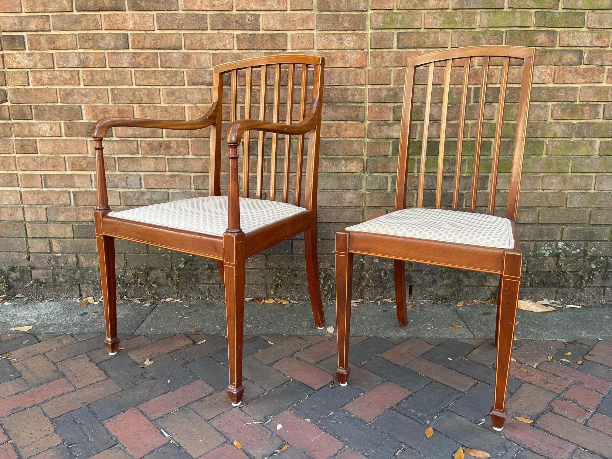 Set of Six Scottish Art Deco Dining Chairs, Early 20th Century For Sale 8
