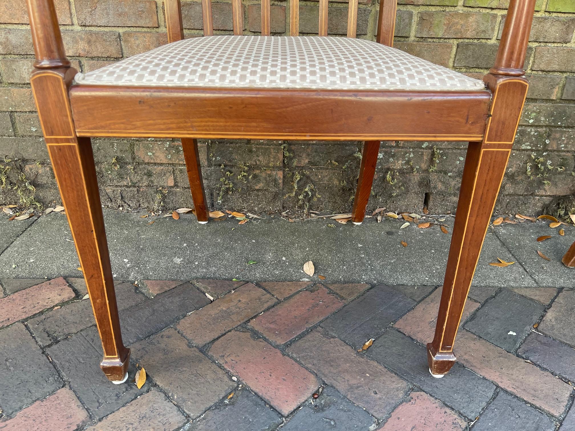 Set of Six Scottish Art Deco Dining Chairs, Early 20th Century In Good Condition For Sale In Savannah, GA